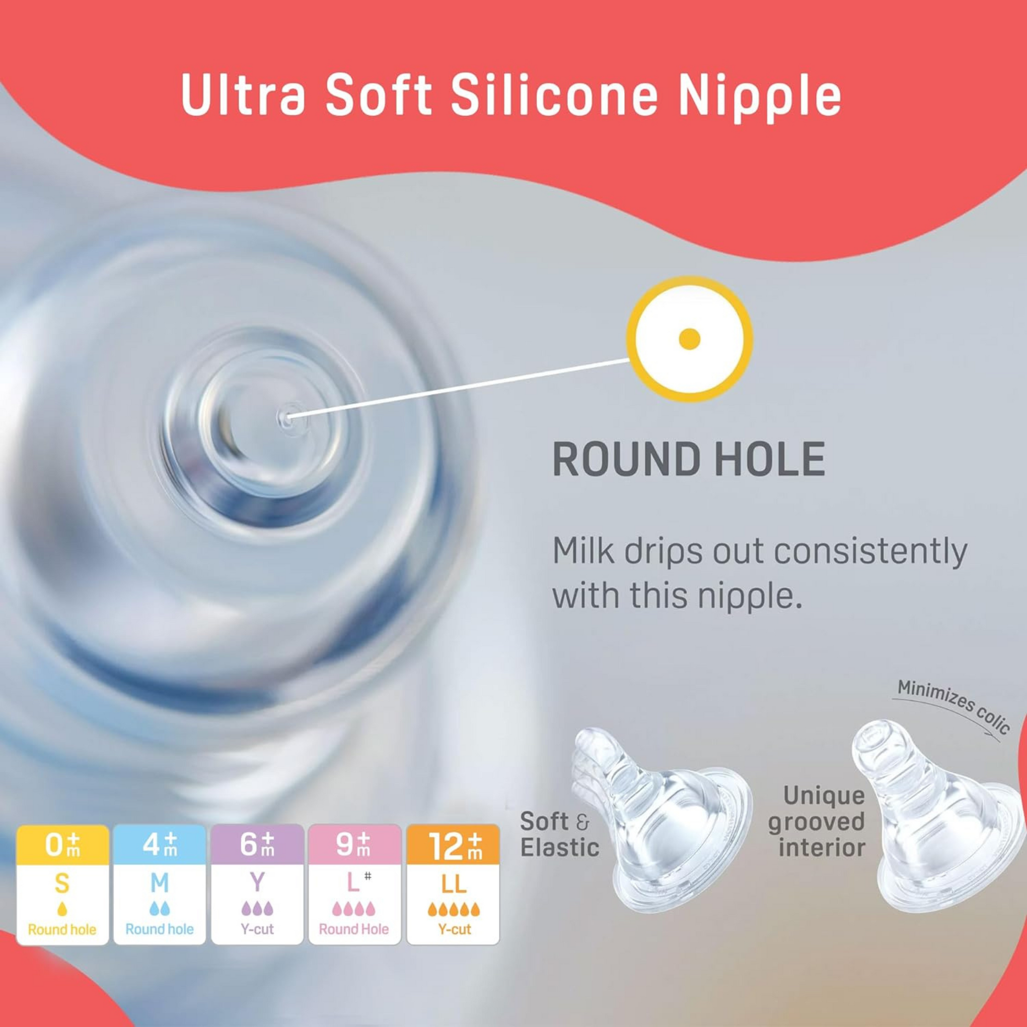 Pigeon Peristaltic Baby Nursing/Feeding Bottle KPP Nipple LL,for 12+ Month Babies,BPA Free,BPS Free,Square Base,240 ml