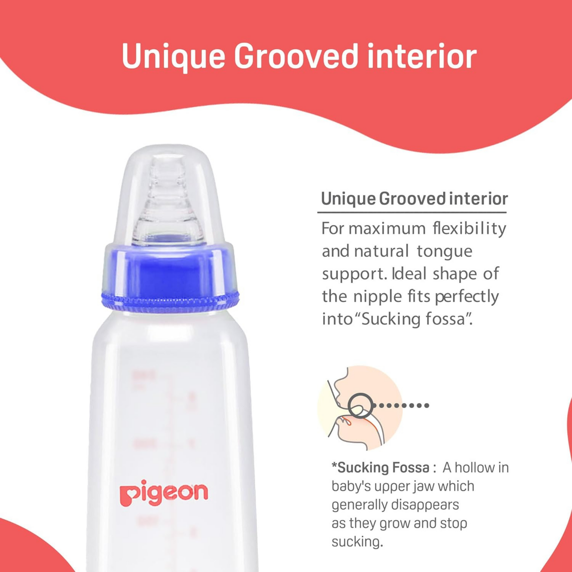Pigeon Peristaltic Baby Nursing/Feeding Bottle KPP Nipple LL,for 12+ Month Babies,BPA Free,BPS Free,Square Base,240 ml