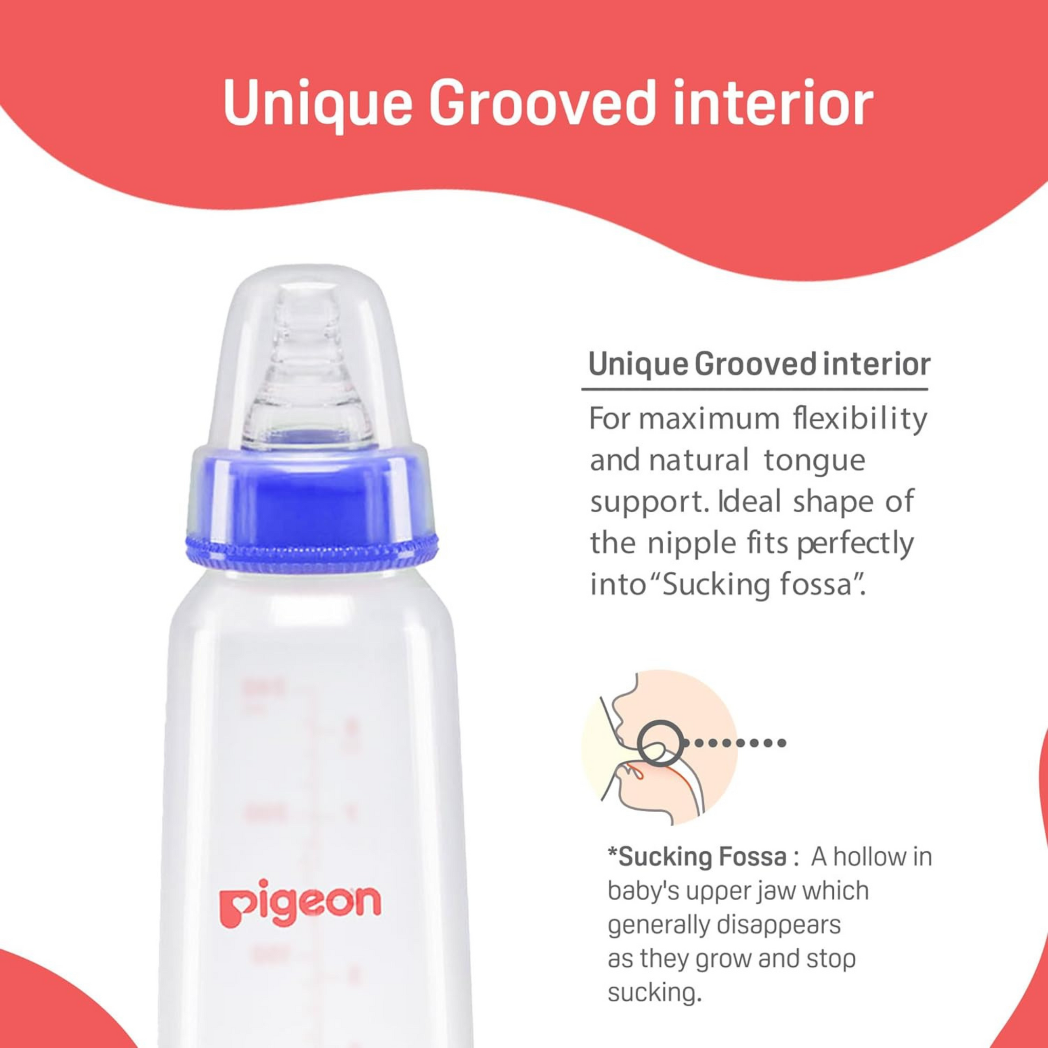 Pigeon Peristaltic Baby Nursing/Feeding Bottle KPP Nipple LL,for 12+ Month Babies,BPA Free,BPS Free,Square Base,240 ml