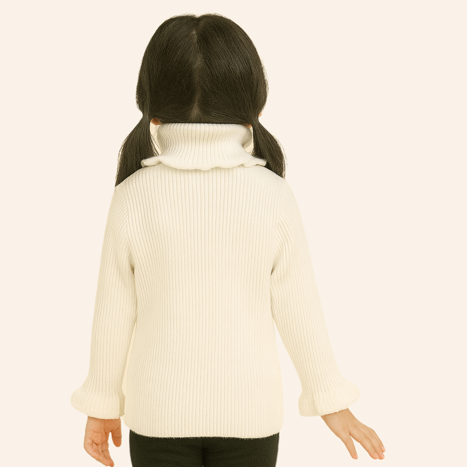 Smile Baby Ribbed Turtleneck Sweater for Kids (6M–3Y) – White, Black, Khakhi, Onion