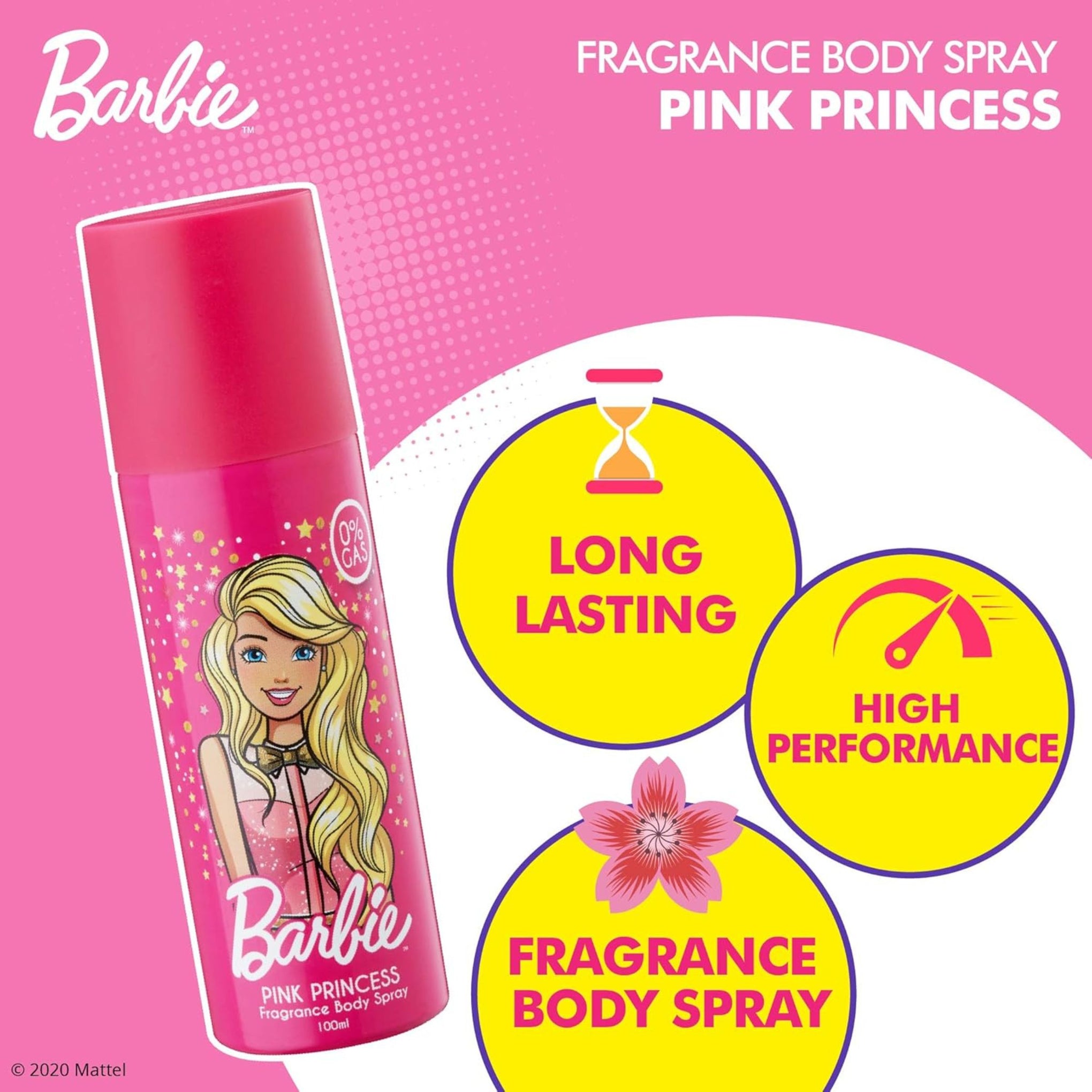 Barbie Princess Body Spray Fragrance |  High performance - 100 ml (Pink)