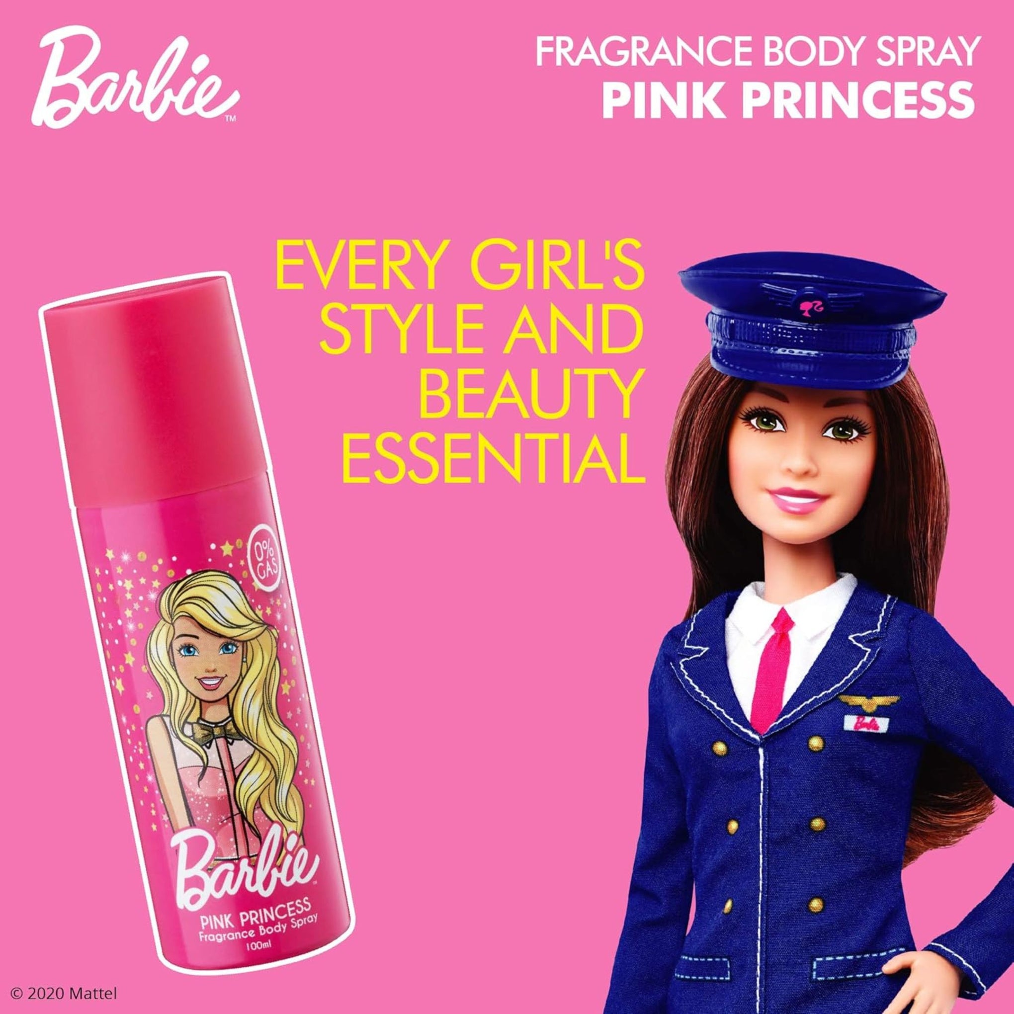 Barbie Princess Body Spray Fragrance |  High performance - 100 ml (Pink)