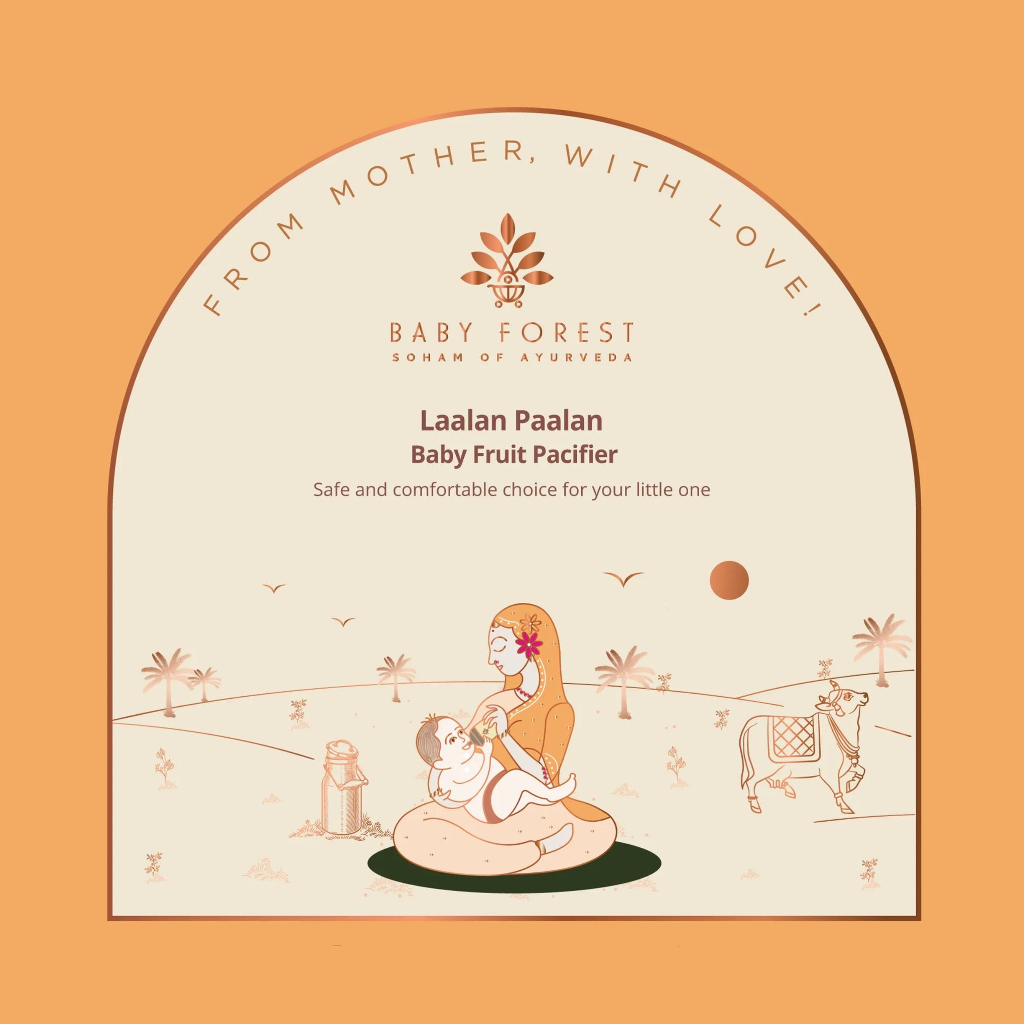 Baby Forest Laalan Paalan Baby Fruit Pacifier | Food-Grade Silicone Fruit Feeder for Babies | Easy-Grip, Safe & Gentle | 3+ Months