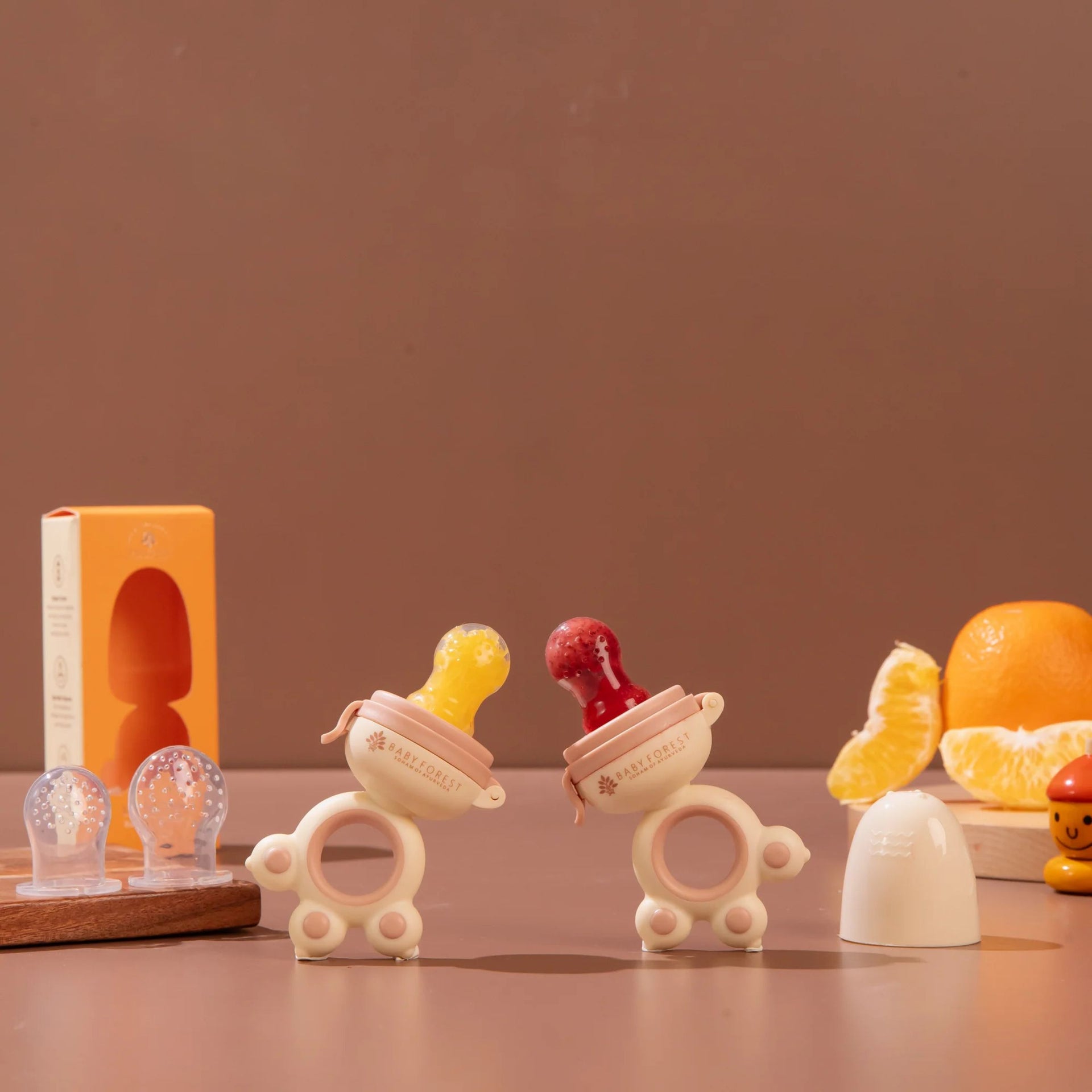 Baby Forest Laalan Paalan Baby Fruit Pacifier | Food-Grade Silicone Fruit Feeder for Babies | Easy-Grip, Safe & Gentle | 3+ Months