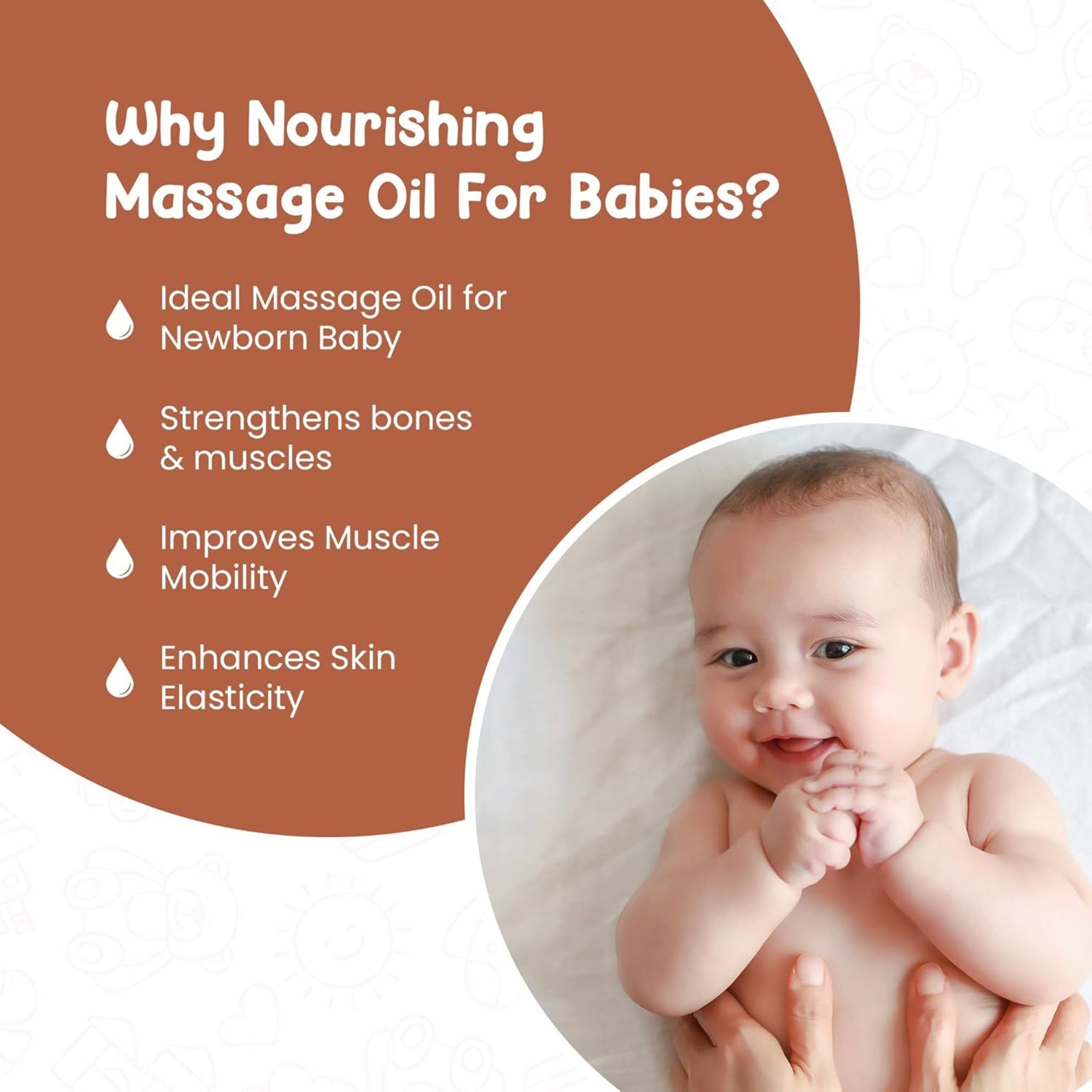 Mother Sparsh Nourishing Massage Oil for Babies with Almond, Olive & Sesame Oil | Quick Absorbing, Non-Sticky | Strengthens Bones & Muscles | 0+ Months