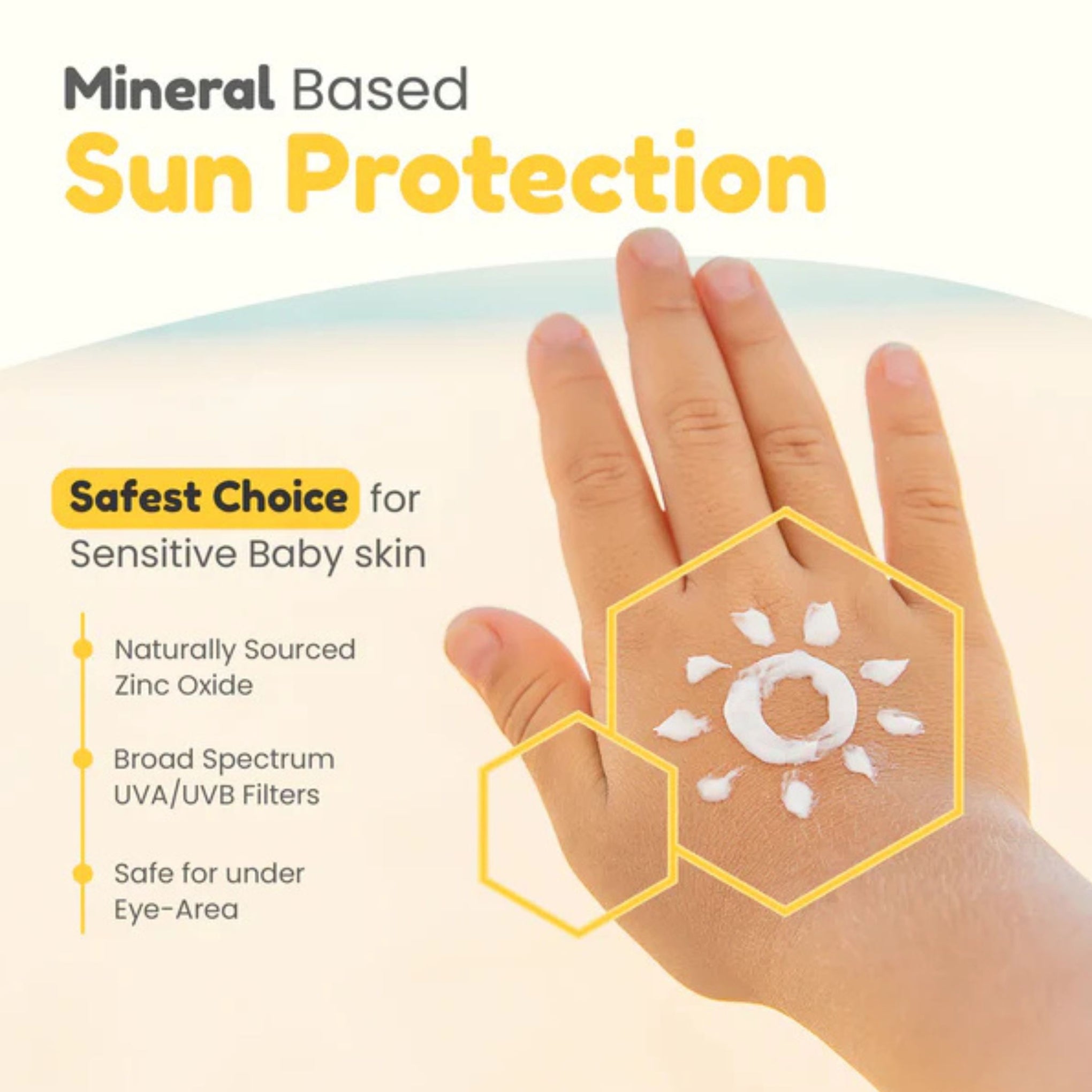 Mother Sparsh Simply Unscented Mineral Baby Sunscreen SPF 50 | With Natural Oatmeal | Broad Spectrum UVA/UVB Protection | Fragrance-Free | For Babies 6+ Months