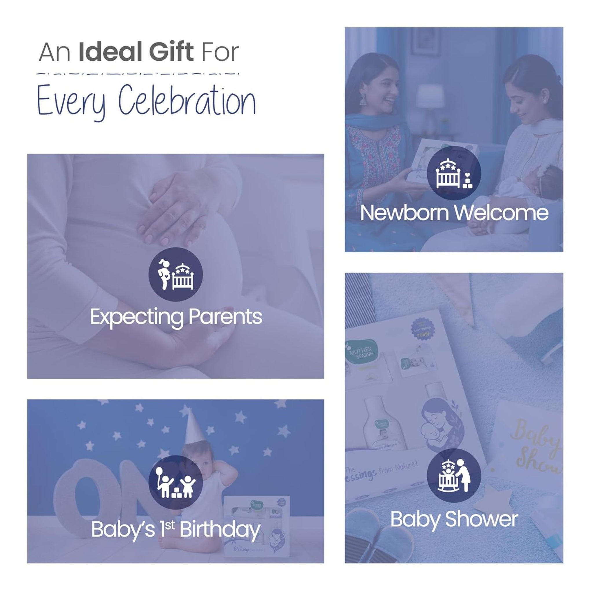 Mother Sparsh Natural Baby Care Gift Box | Baby Wash, Shampoo, Lotion, Soap & Plant-Powered Wipes | Gentle & Toxin-Free | Ideal Newborn & Baby Gift