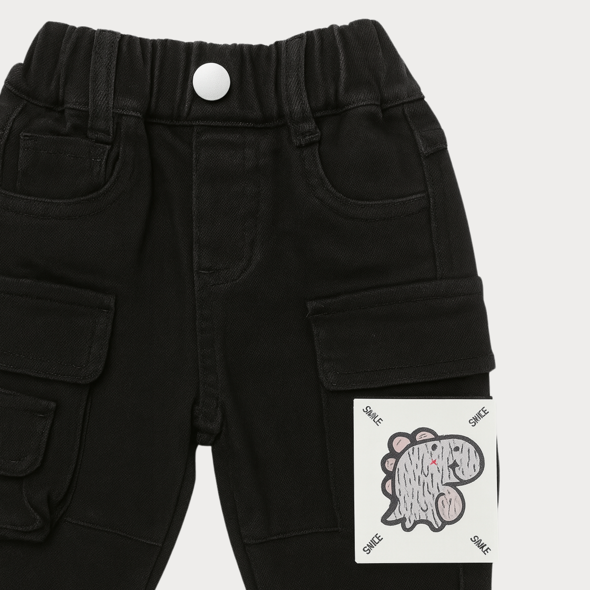 Smile Baby Boys Black Cargo Pants with Pockets – Age 2 to 7 Years
