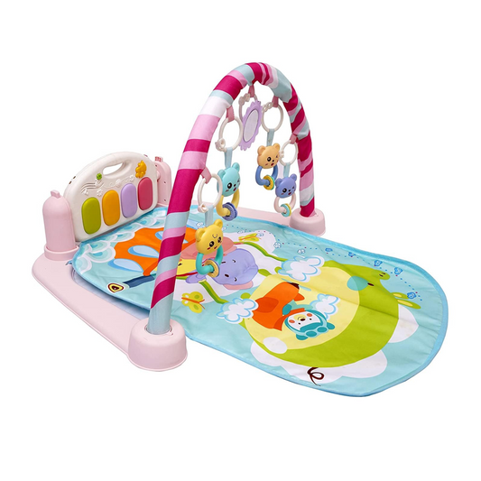 Smile Baby 5 in 1 Piano, Multi-Function High Grade Plastic Piano for Kids, Musical Kick and Play, Musical Keyboard Mat Piano Gym Mat Gym & Fitness Rack (Pink)