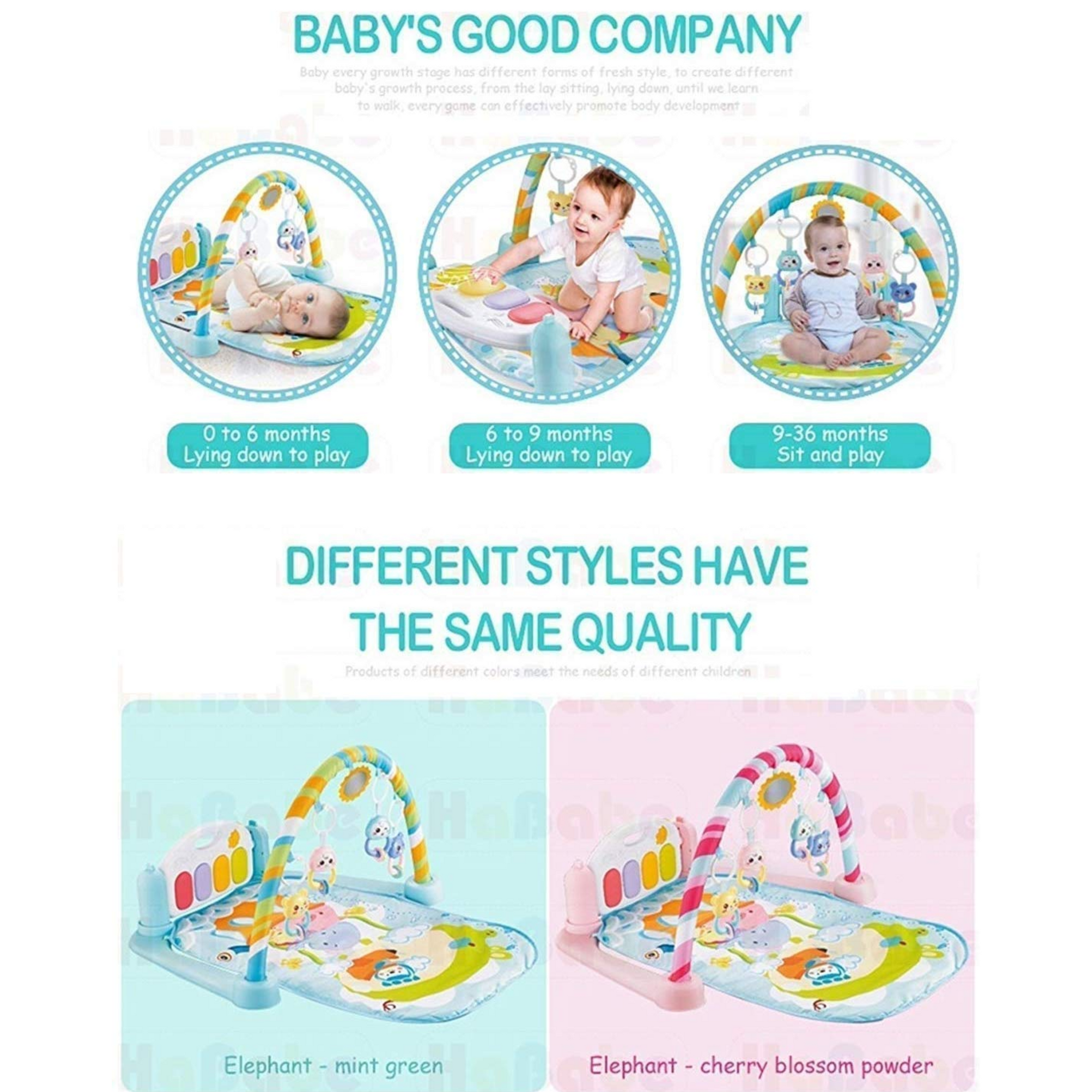 Smile Baby 5 in 1 Piano, Multi-Function High Grade Plastic Piano for Kids, Musical Kick and Play, Musical Keyboard Mat Piano Gym Mat Gym & Fitness Rack (Pink)