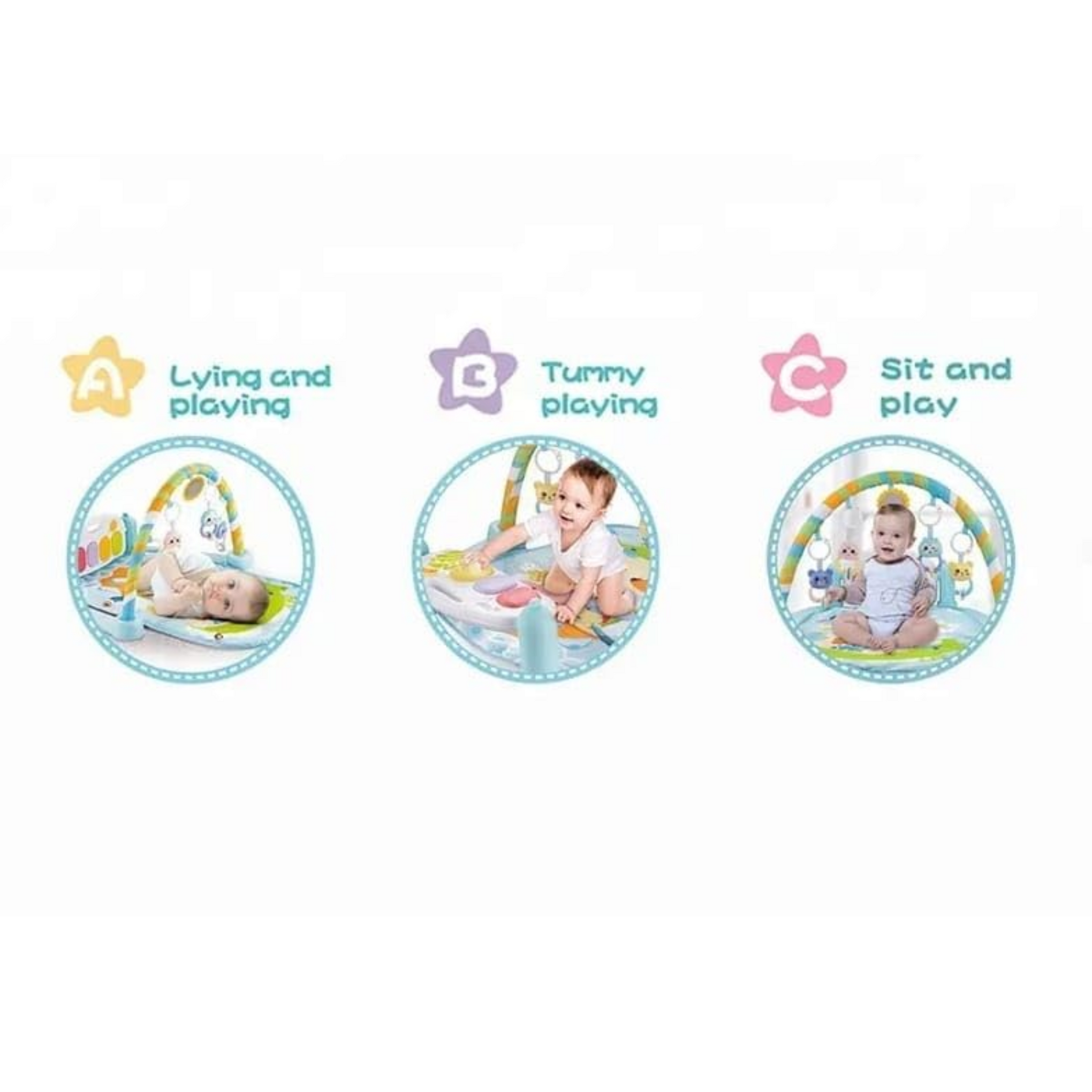 Smile Baby 5 in 1 Piano, Multi-Function High Grade Plastic Piano for Kids, Musical Kick and Play, Musical Keyboard Mat Piano Gym Mat Gym & Fitness Rack (Pink)