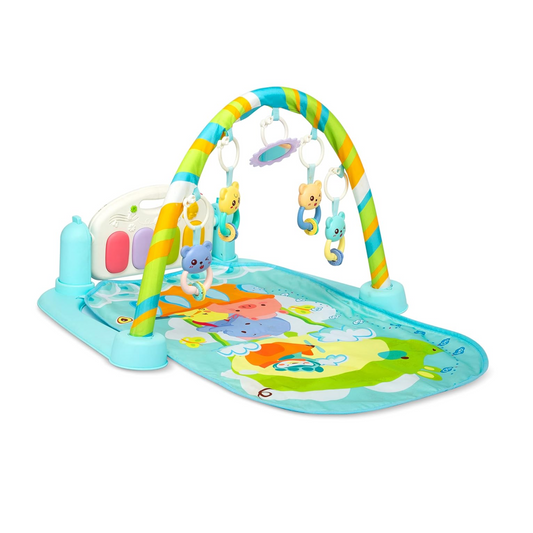 Smile Baby 5 in 1 Piano, Multi-Function High Grade Plastic Piano for Kids, Musical Kick and Play, Musical Keyboard Mat Piano Gym Mat Gym & Fitness Rack (Blue)
