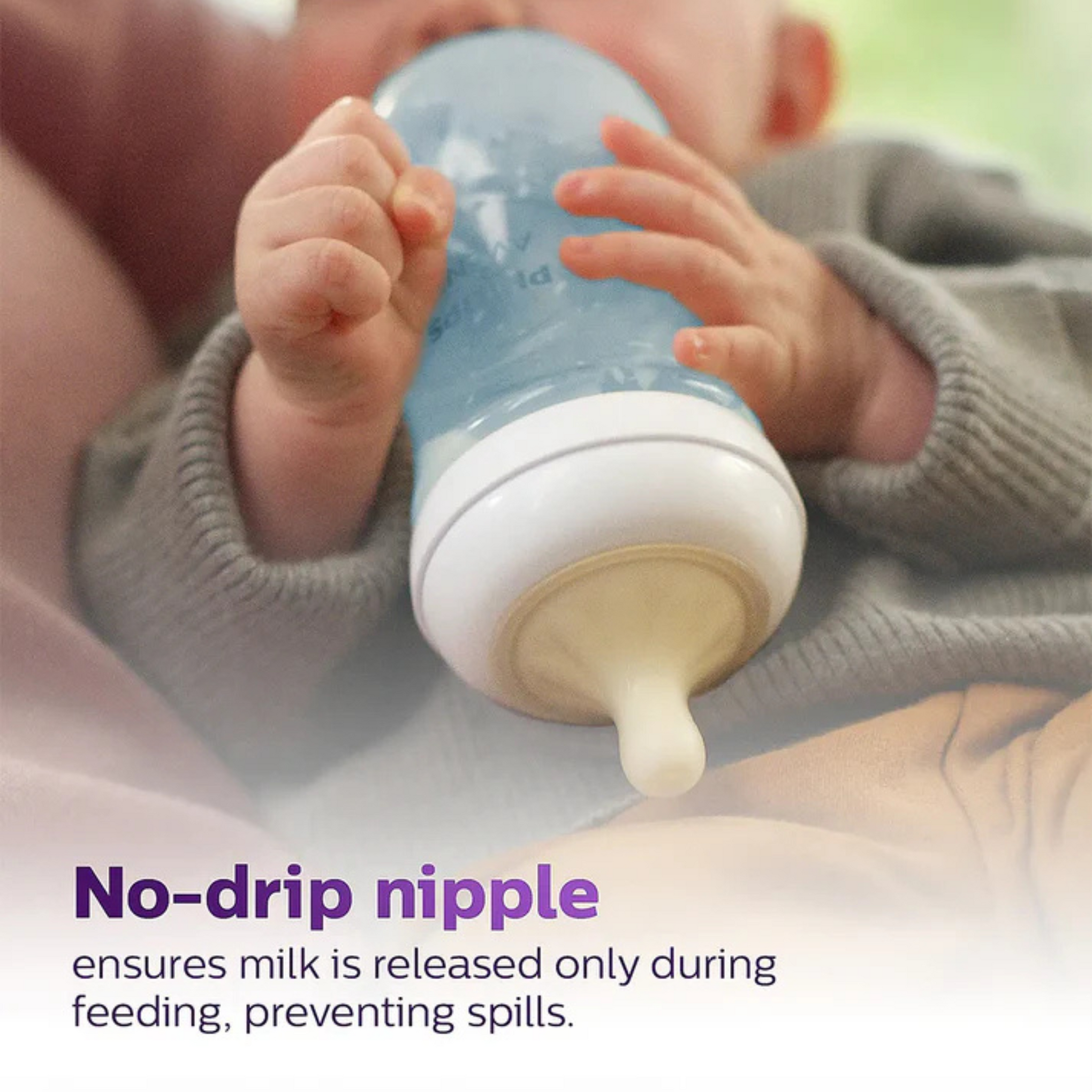 Philips Avent Natural Response Feeding Bottle-Anti Colic-260 ml-With Flow 3 Nipple-Blue-1M+
