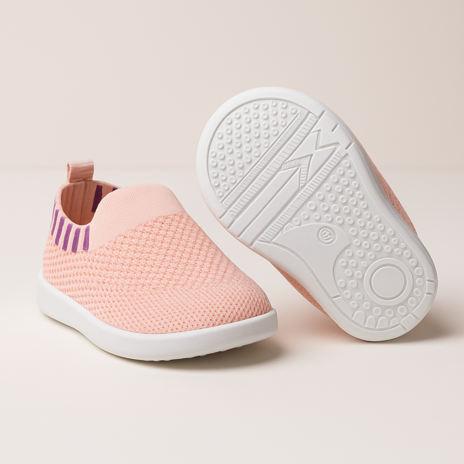 Smile Baby Kids Breathable Knit Slip-On Shoes – Peach Pink