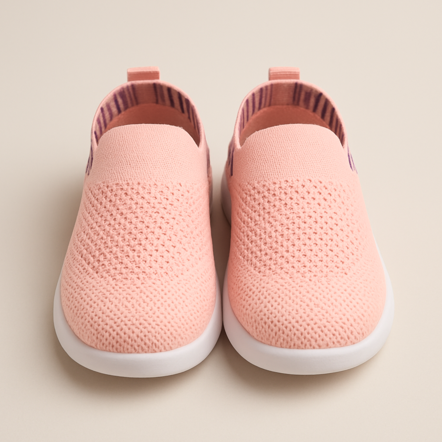Smile Baby Kids Breathable Knit Slip-On Shoes – Peach Pink