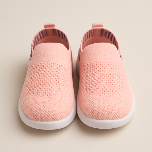 Smile Baby Kids Breathable Knit Slip-On Shoes – Peach Pink