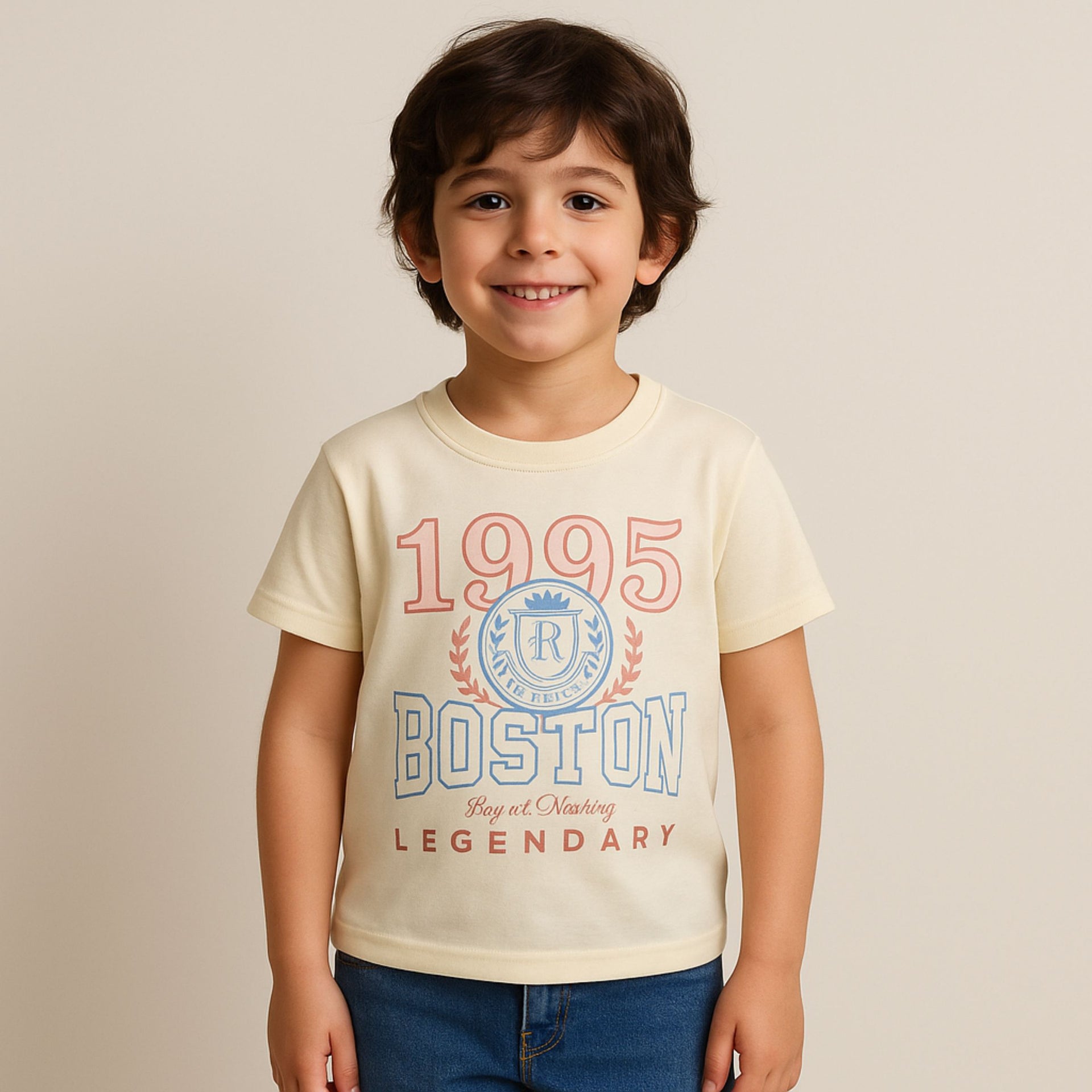 Smile Baby Boys’ Pink & Khaki Check Shirt and Printed T-Shirt Combo – Ages 3 to 14 Years