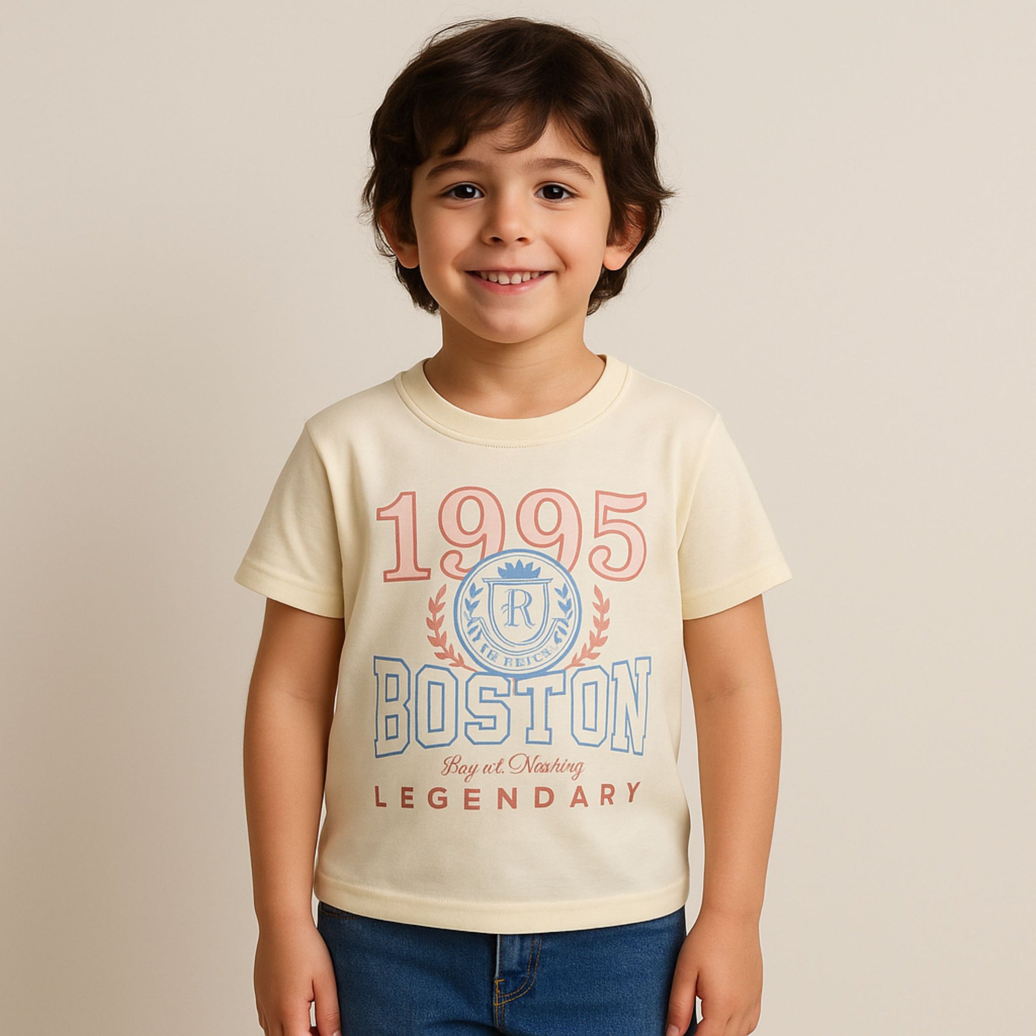 Smile Baby Boys’ Pink & Khaki Check Shirt and Printed T-Shirt Combo – Ages 3 to 14 Years