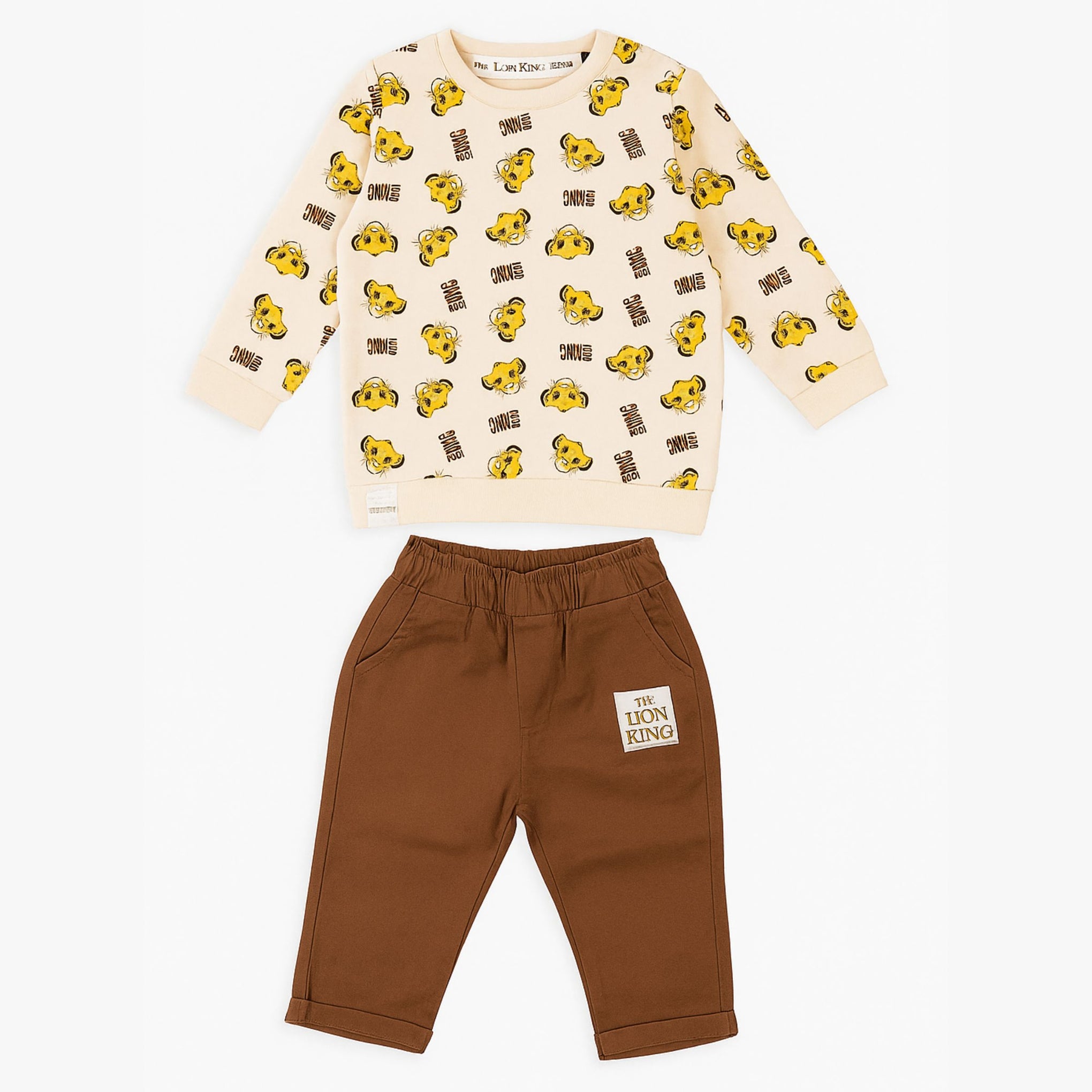 OLLYPOP Baby Boys “The Lion King” Clothing Set – Cream with Pink Tint | 6–24 Months
