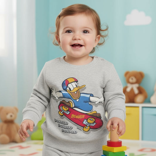Ollypop Baby Boy Disney Donald Duck Printed Cotton Sweatshirt | Soft & Warm Winter Wear | Age 9 Months to 3 Years