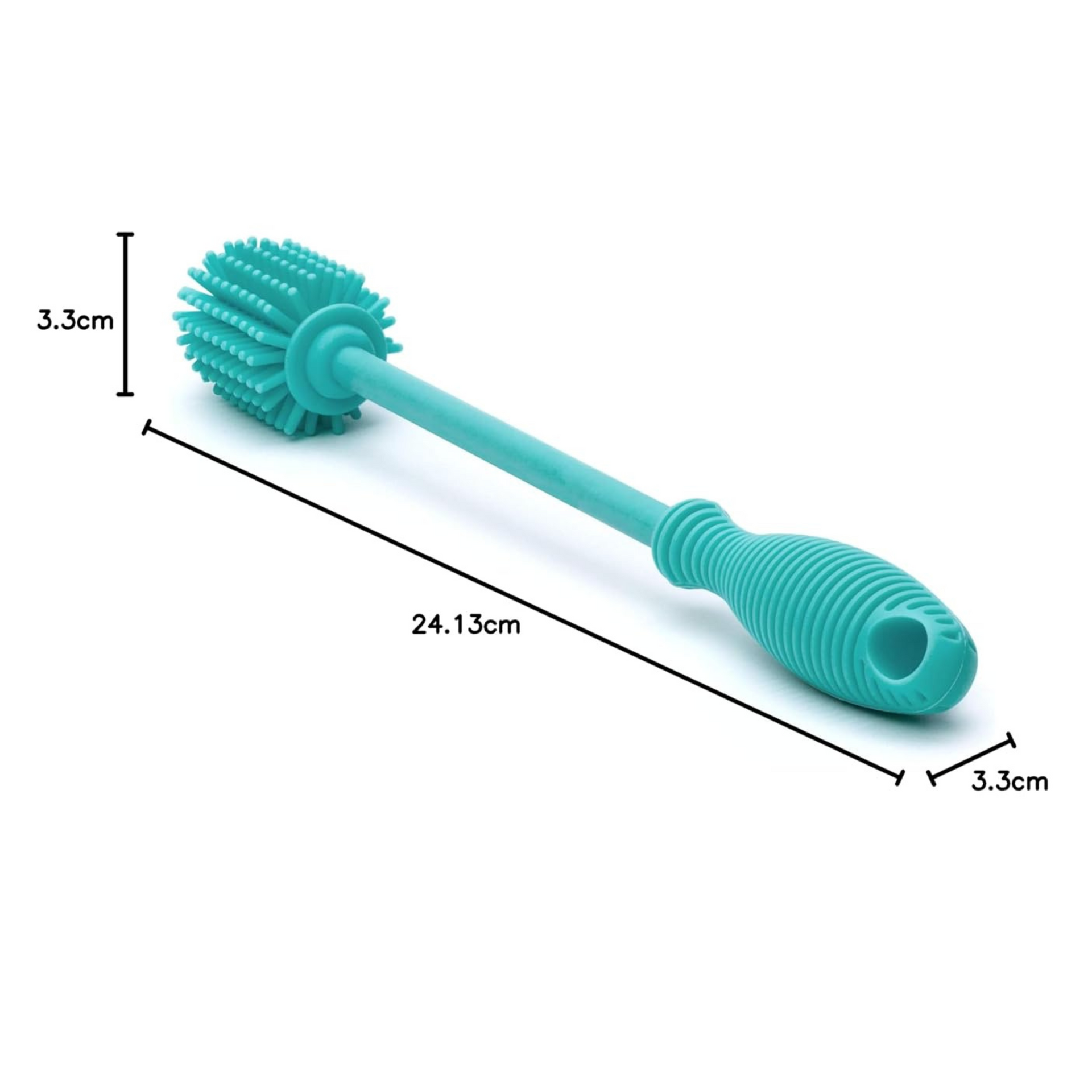 Chicco Silicone Bottle Brush 9.5" Long, BPA-Free, Comfort Grip Handle, Dishwasher & Sterilizer Safe - Teal