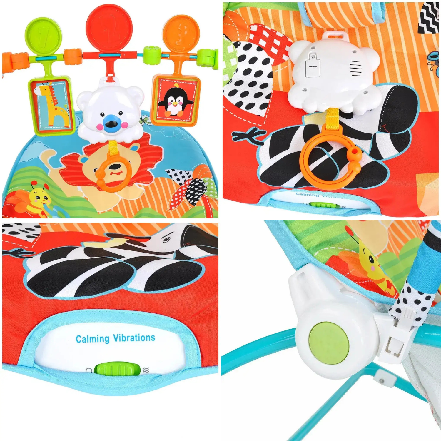 Smile Baby Multi-Color 3-in-1 Infant-to-Toddler Rocker with Musical Toy Bar, Calming Vibrations & Adjustable Backrest – Baby Bouncer Chair