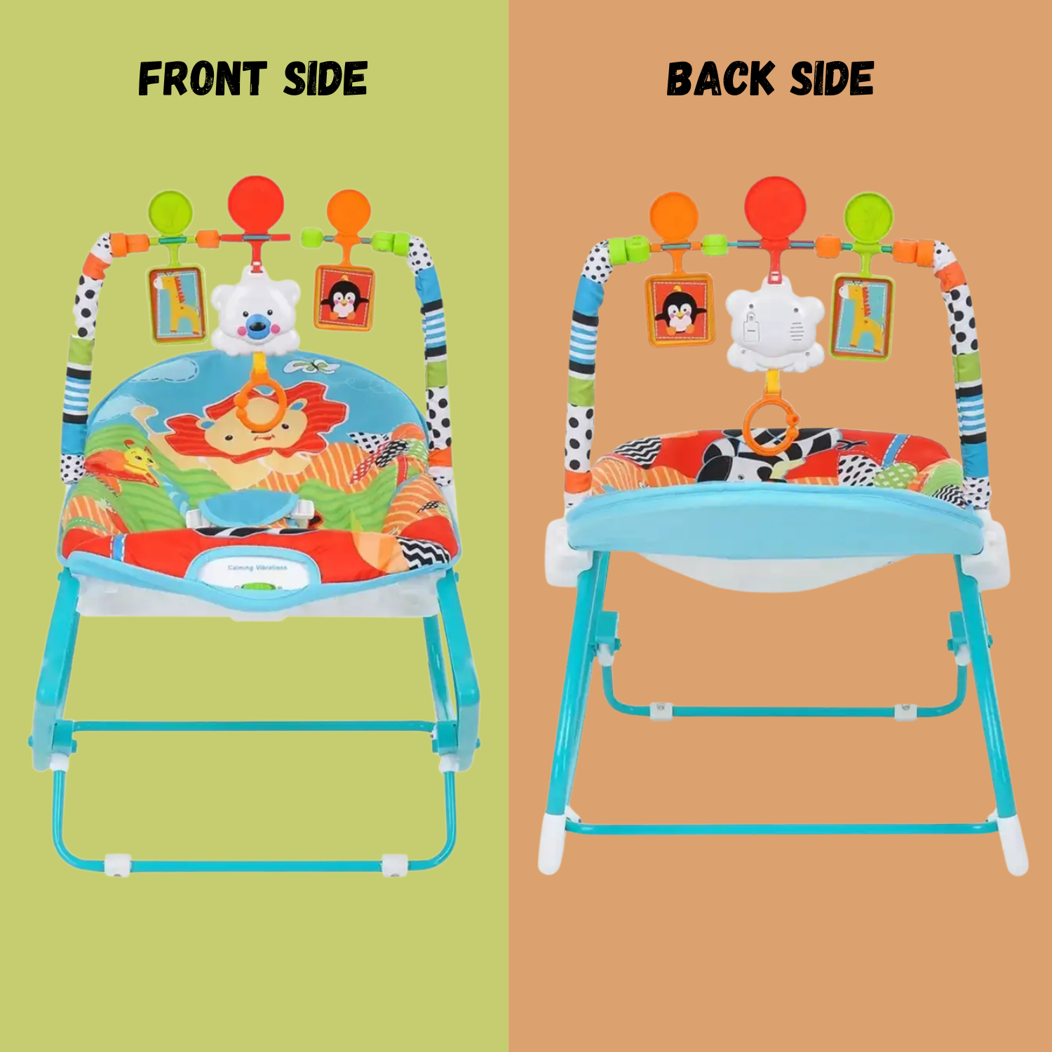 Smile Baby Multi-Color 3-in-1 Infant-to-Toddler Rocker with Musical Toy Bar, Calming Vibrations & Adjustable Backrest – Baby Bouncer Chair