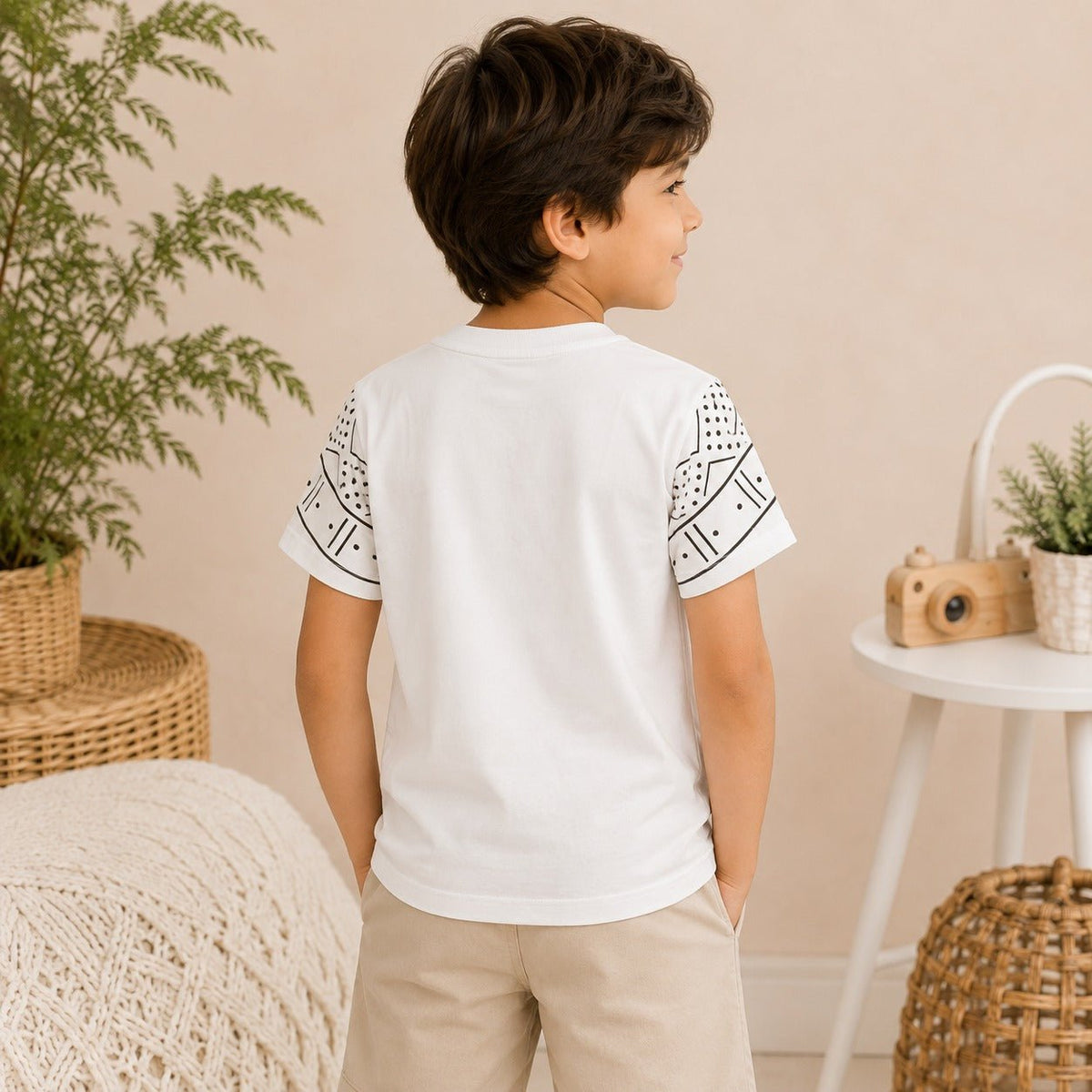 99 BALLON Boys T-Shirt | Printed Casual Half Sleeve Round Neck T-Shirt for Boys | Soft & Stylish Summer Wear | 2-12 Years | Navy Blue & White - SMILE BABY
