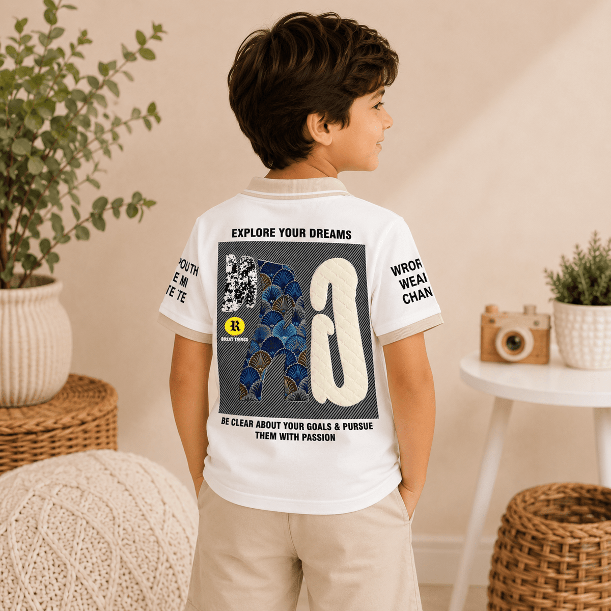 99 Balloon Boys White Printed T-Shirt | Stylish Half Sleeve T-Shirt for Boys 2–12 Years - SMILE BABY