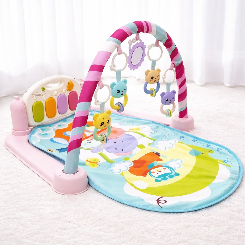 Baby Piano Gym Mat – 5-in-1 Musical Play Gym with Lights, Hanging Toys & Soft Activity Mat for Newborns (0+ Months)