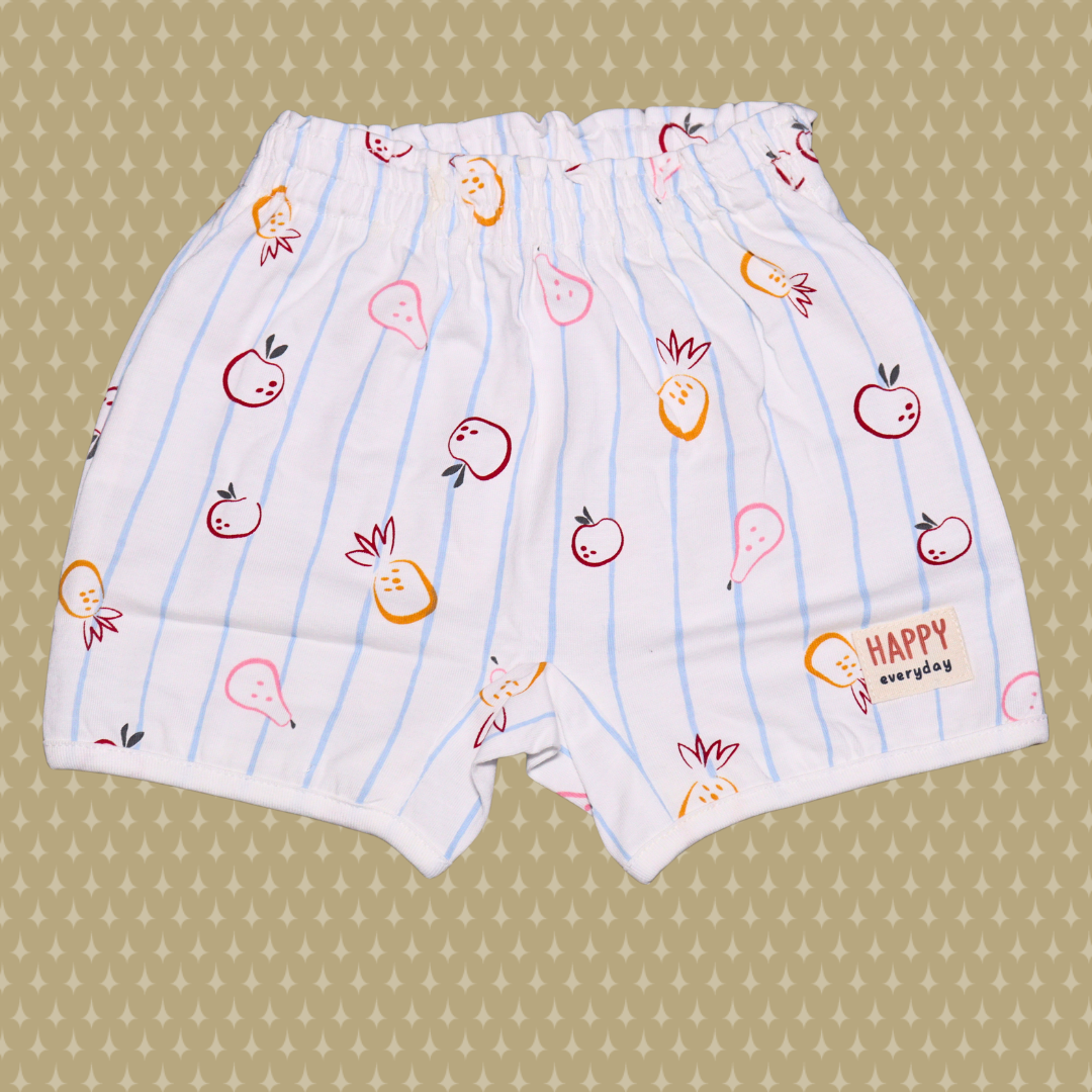 OLLYPOP T-shirt and short set for boys | all over printed set | fruits and line printed | half sleeve with round neck T-shirt with shorts