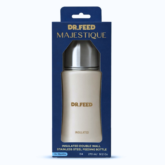 ADORE DR.FEED Majestique Insulated Stainless Steel Baby Feeding Bottle – 270 ml (Double Wall, BPA-Free)