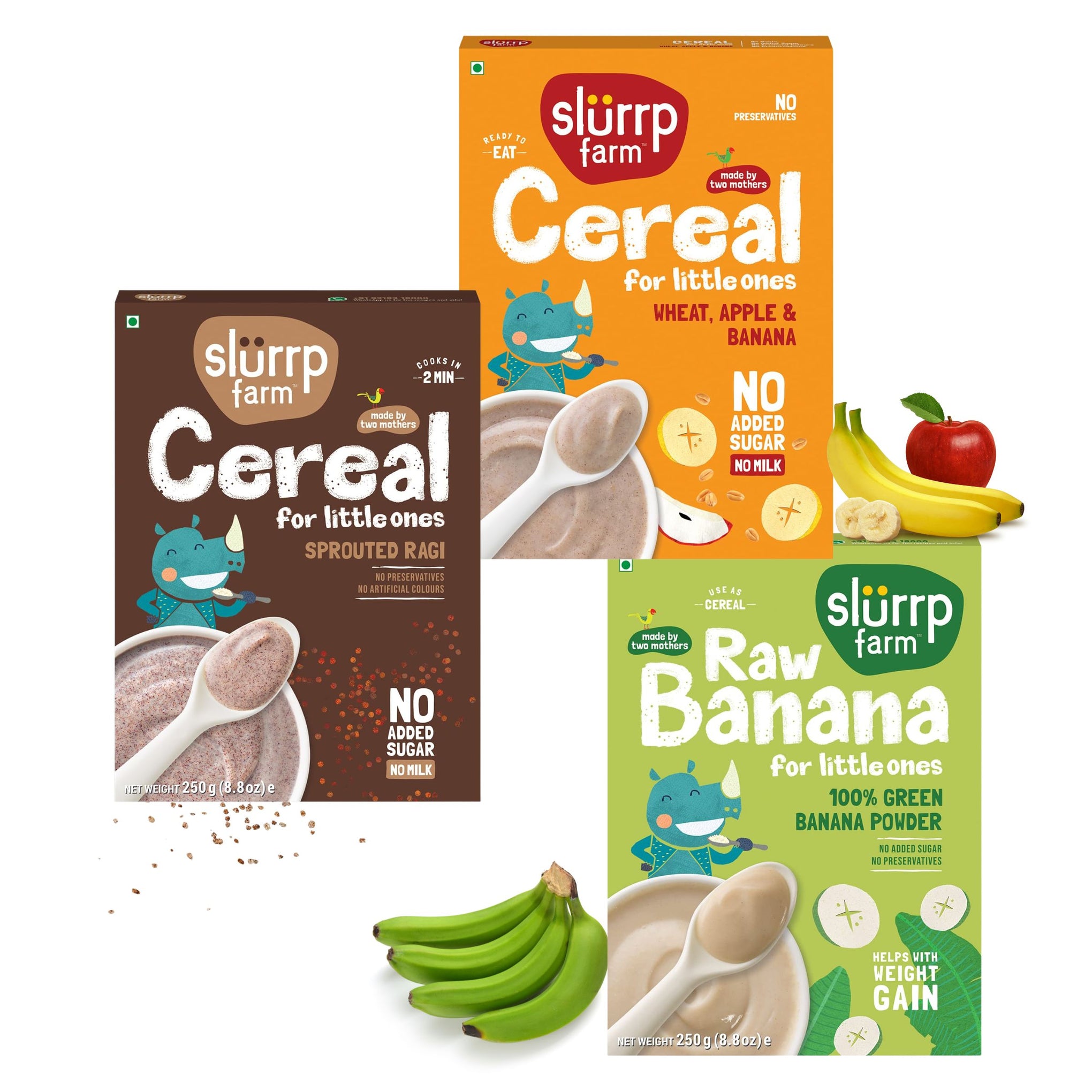 Slurrp Farm Cereal for little ones  | No Salt, No Milk and No Preservatives | Easy to Digest Cereal, 250 g TO 300G |AVAILABLE IN DEFFRENT FLAVOURS