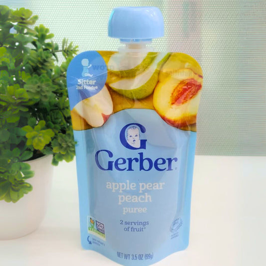 Gerber Toddler Baby Food Pouch Non-GMO Apple Pear Peach - 3.5 oz