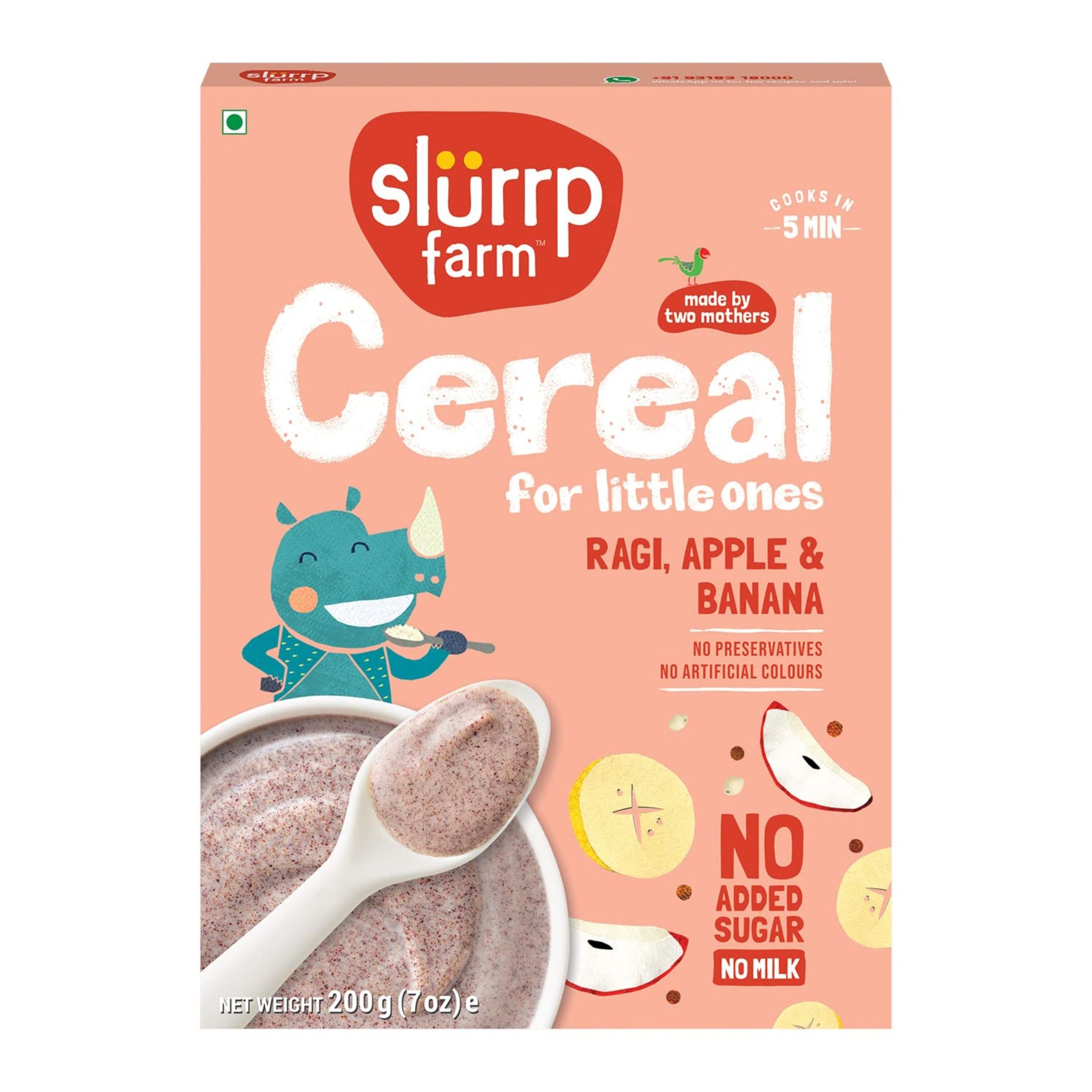 SLURRP FARM CEREAL FOR LITTLE ONES | READY TO EAT FOOD FOR BABY | NO PRESERVATIVES , NO ARTIFICIAL COLOURS , NO ADDED SUGAR | AVAILABLE IN DEFFRENT FLAVOURS | 200GM