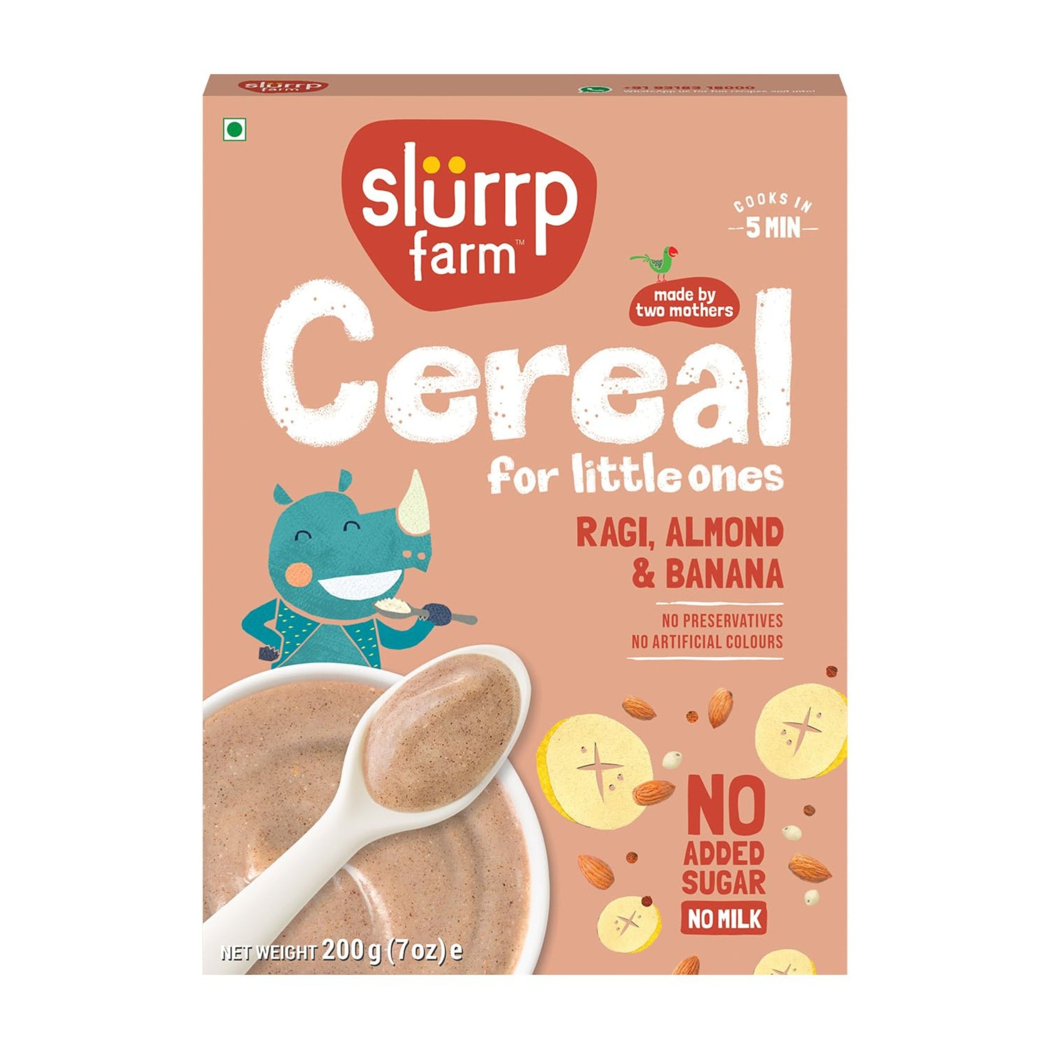 SLURRP FARM CEREAL FOR LITTLE ONES | READY TO EAT FOOD FOR BABY | NO PRESERVATIVES , NO ARTIFICIAL COLOURS , NO ADDED SUGAR | AVAILABLE IN DEFFRENT FLAVOURS | 200GM