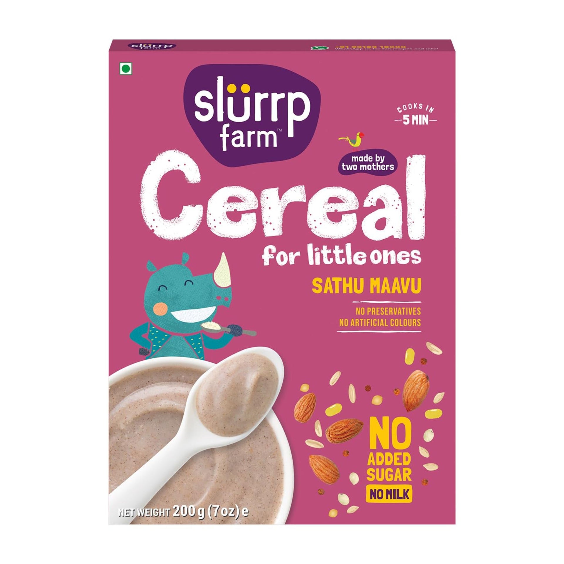 SLURRP FARM CEREAL FOR LITTLE ONES | READY TO EAT FOOD FOR BABY | NO PRESERVATIVES , NO ARTIFICIAL COLOURS , NO ADDED SUGAR | AVAILABLE IN DEFFRENT FLAVOURS | 200GM