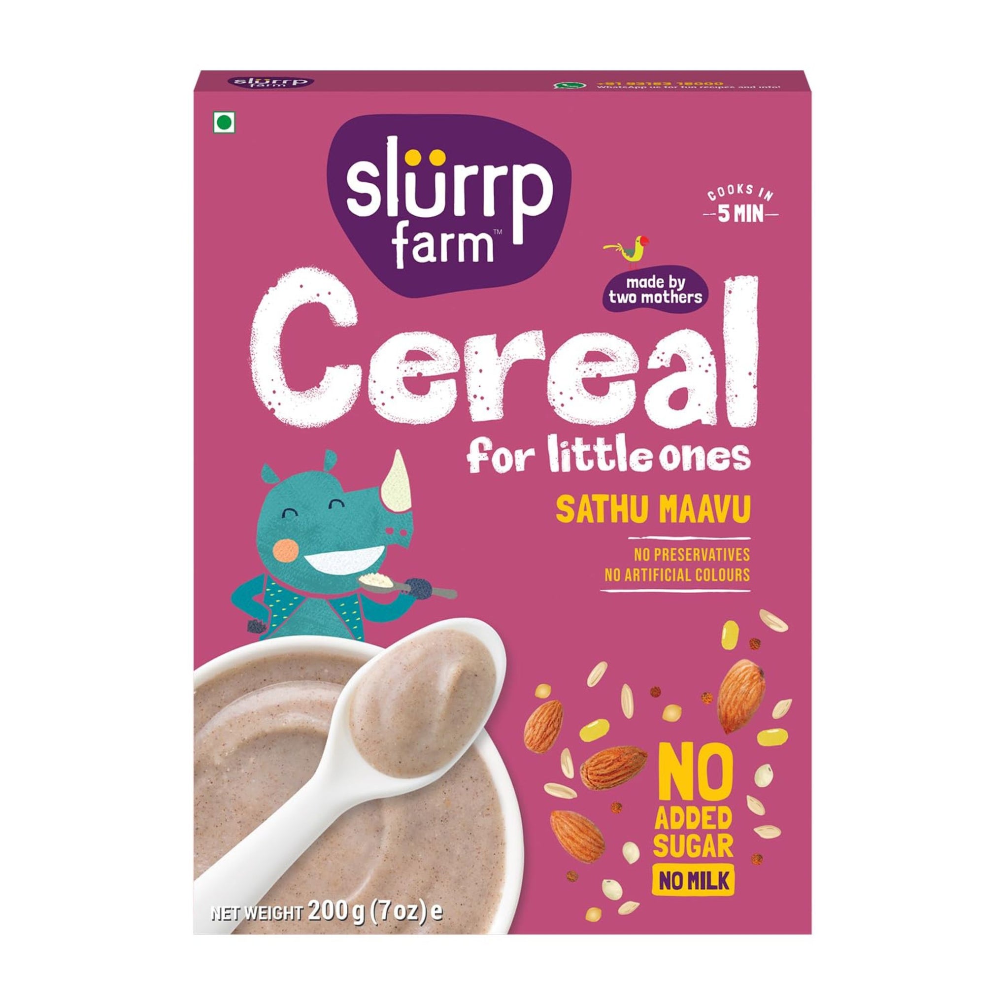 SLURRP FARM CEREAL FOR LITTLE ONES | READY TO EAT FOOD FOR BABY | NO PRESERVATIVES , NO ARTIFICIAL COLOURS , NO ADDED SUGAR | AVAILABLE IN DEFFRENT FLAVOURS | 200GM
