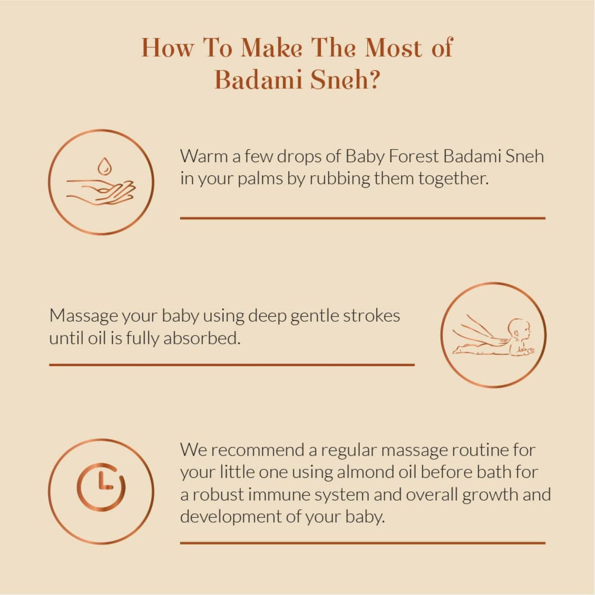 Baby Forest Badami Sneh Organic Cold Pressed Almond Oil (200 ml) – Ayurvedic Baby Massage Oil for Brain Development, Bones & Skin Nourishment