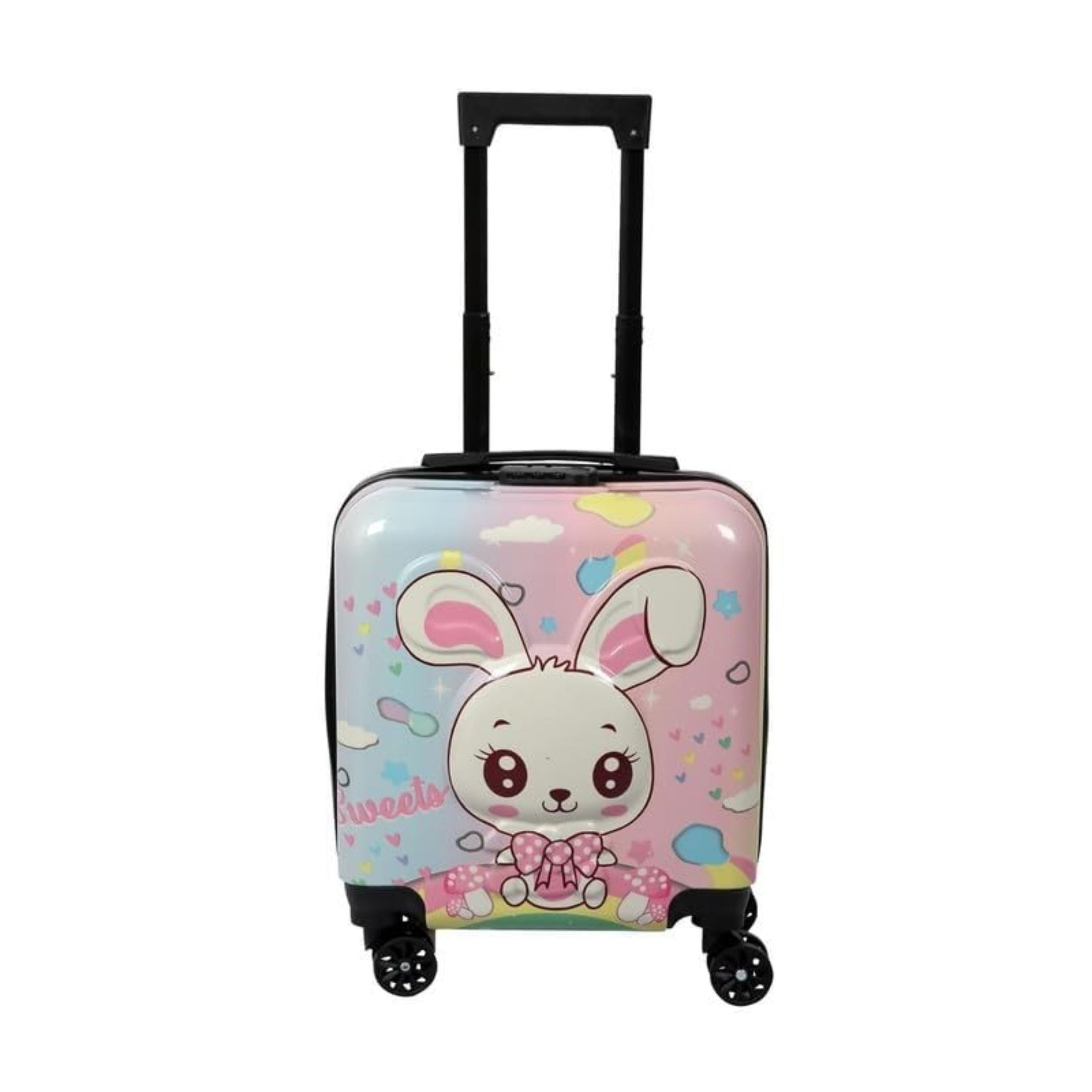 SMILE BABY Baby Bunny Kids Trolley Bag Luggage Bag for Girls Boys Kids Children Trolley Bag Lightweight Suitcase for Kids Compact 360 Wheel Cabin 18 Inch