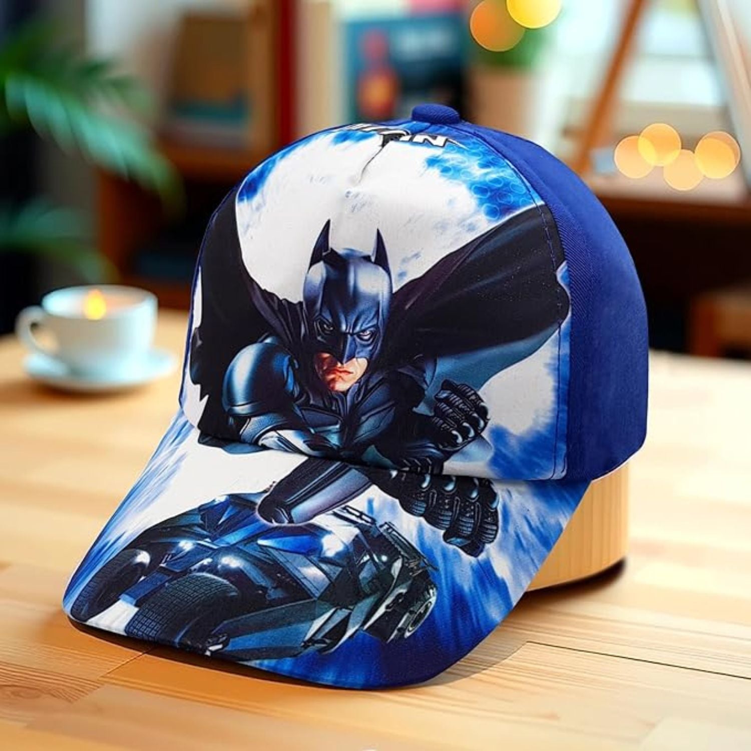 SMILE BABY Kids Superhero Print Cap – Big Size Adjustable Blue Baseball Cap for Boys