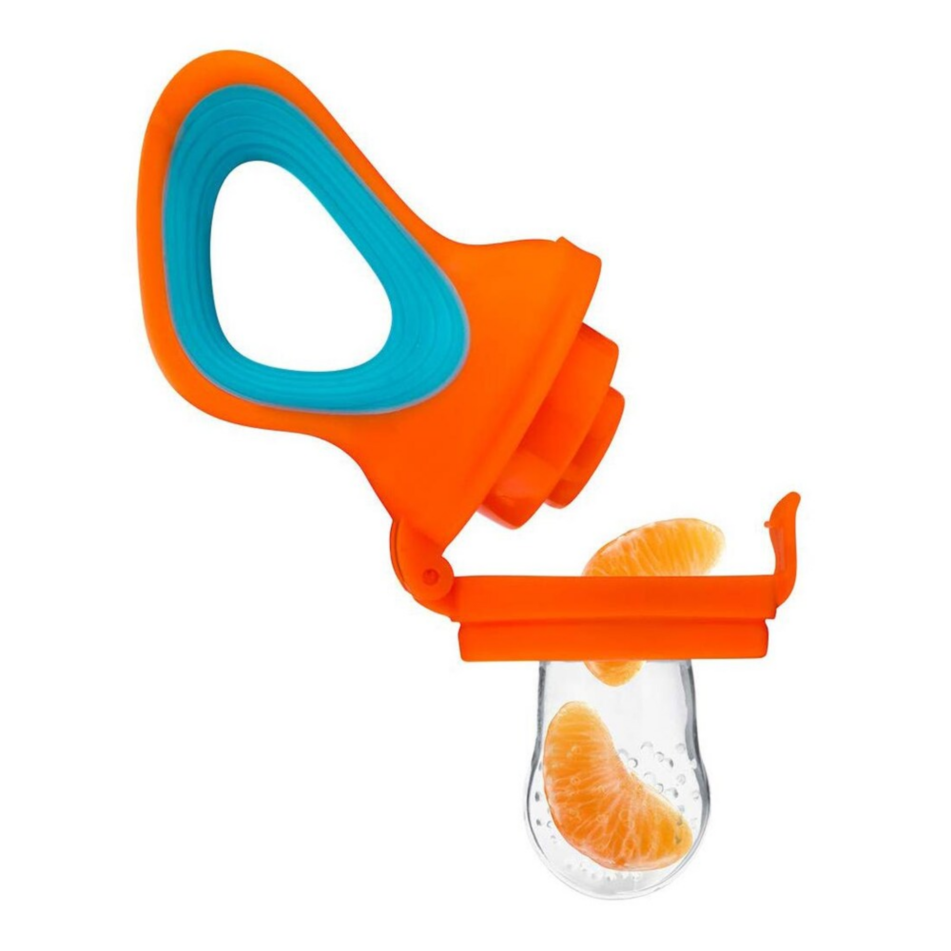 Buddsbuddy 2 Stage Baby Fruit and Food Nibbler with Extra Teat, Orange