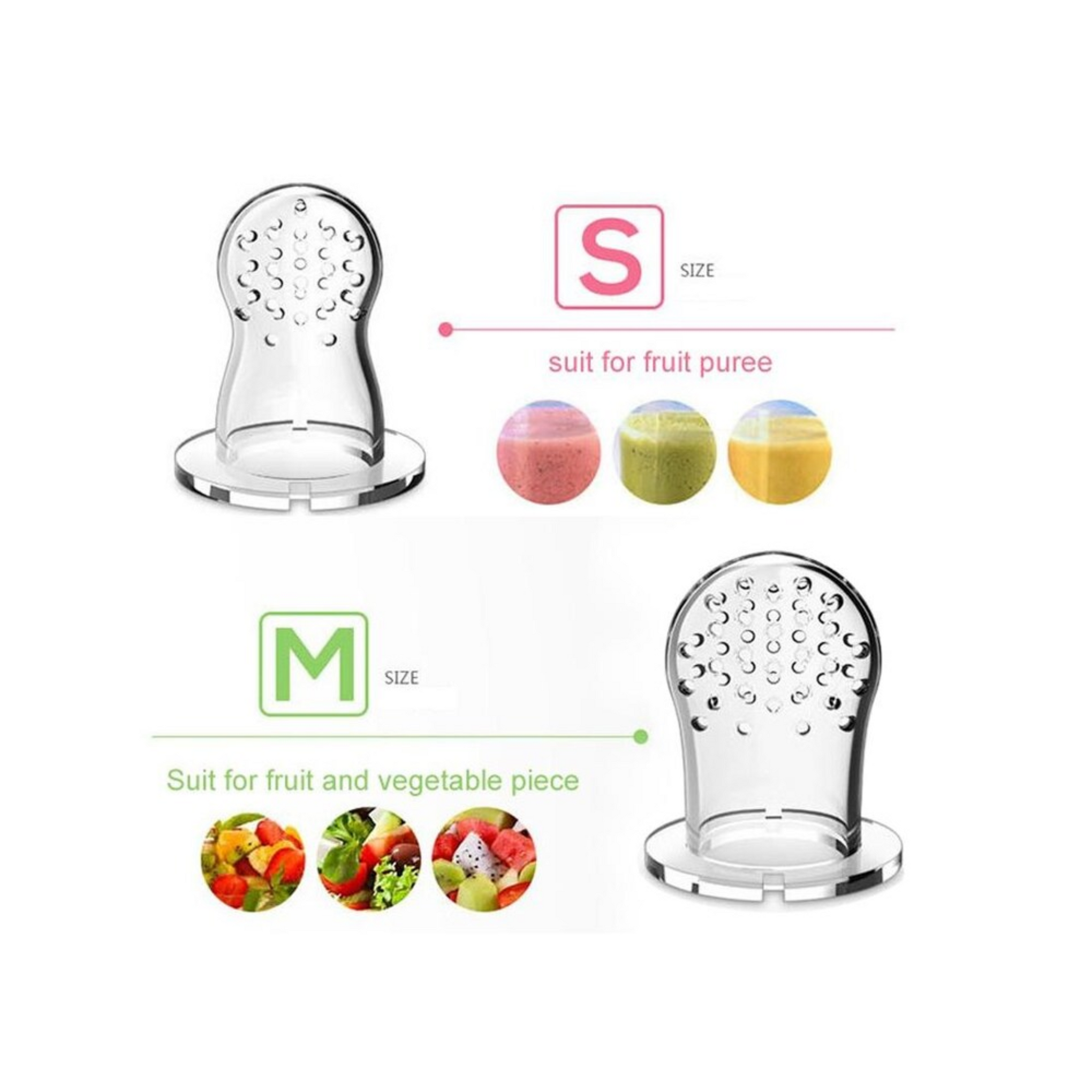 Buddsbuddy 2 Stage Baby Fruit and Food Nibbler with Extra Teat, Orange