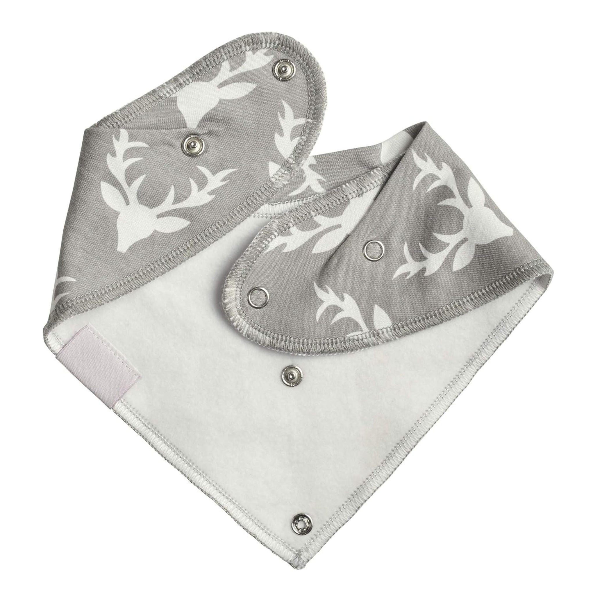 BeeBaby Super Absorbent & Soft Bandana Bib with Snap-On Teether. 100% Waterproof & Washable. ( Pink - Arrow) , (Gray - Deer) , (Blue - Stripes)