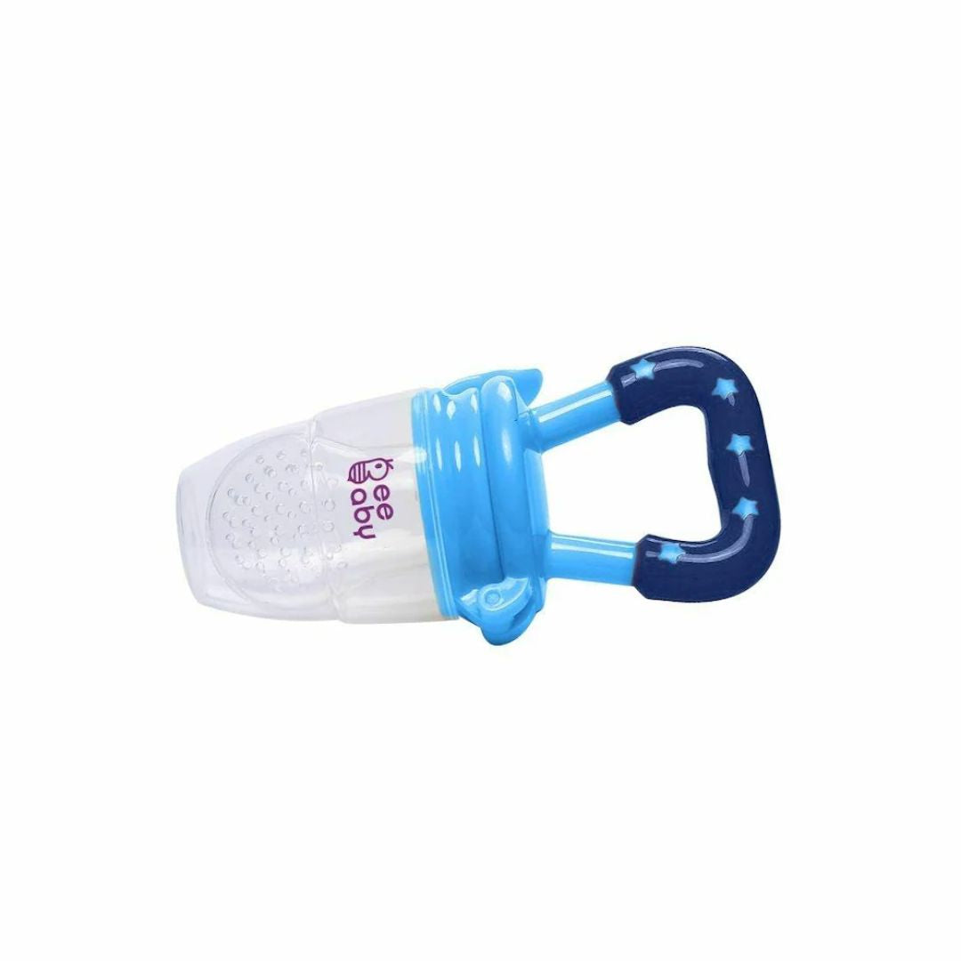 BeeBaby Blue Silicone Food and Fruit Nibbler with Extra Mesh (4+ M)