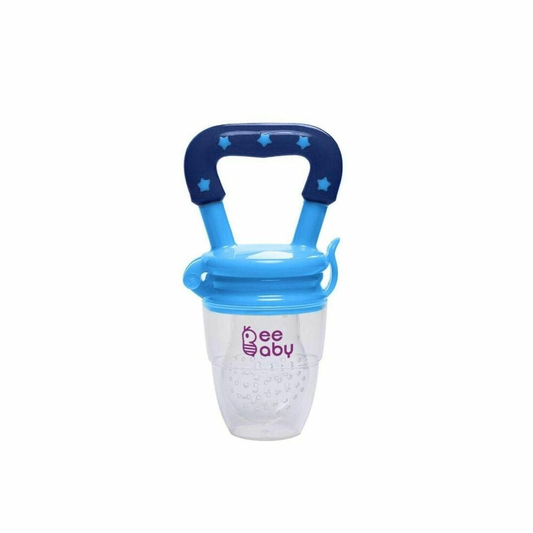 BeeBaby Blue Silicone Food and Fruit Nibbler with Extra Mesh (4+ M)