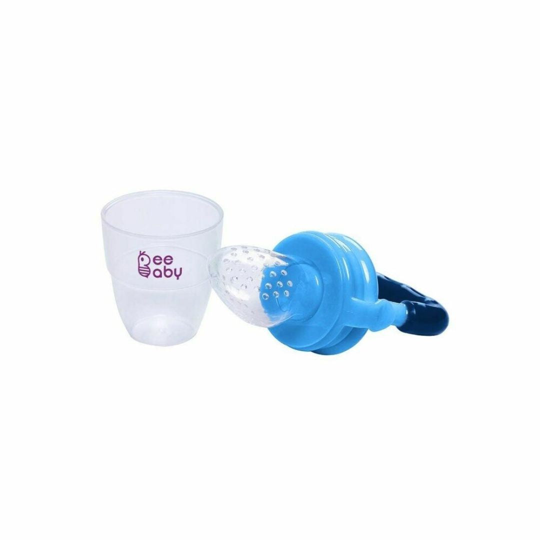 BeeBaby Blue Silicone Food and Fruit Nibbler with Extra Mesh (4+ M)