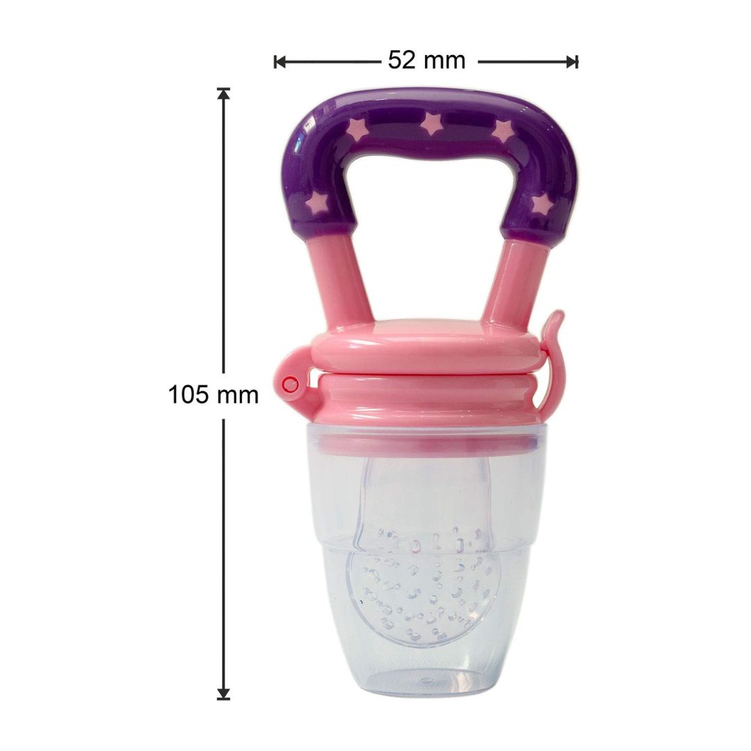 BeeBaby Pink Silicone Food and Fruit Nibbler with Extra Mesh (4+ M)