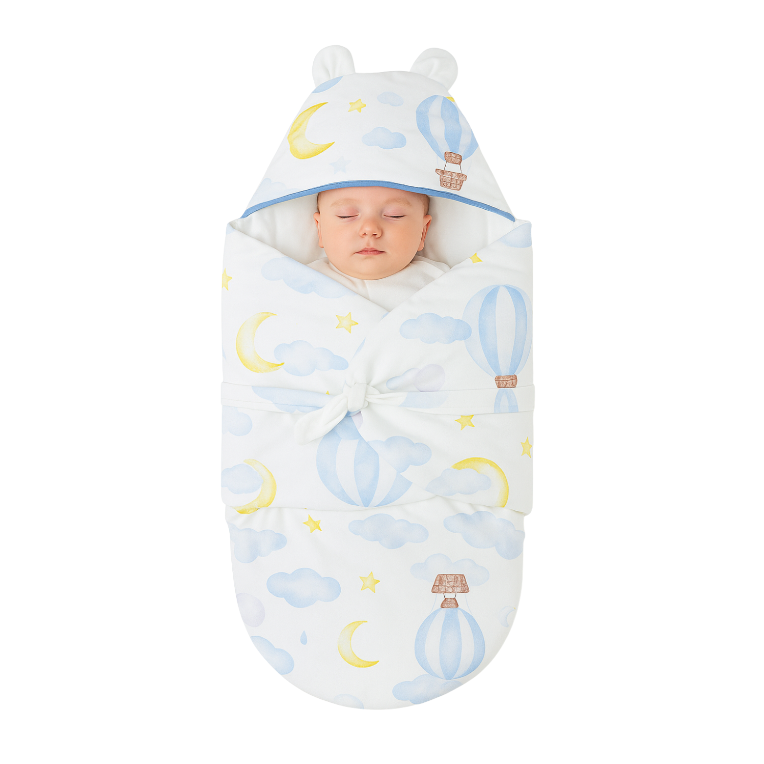 Smile Baby “Bellon” Hot Air Balloon Baby Swaddle Wrap with Hood – 0-6 Months