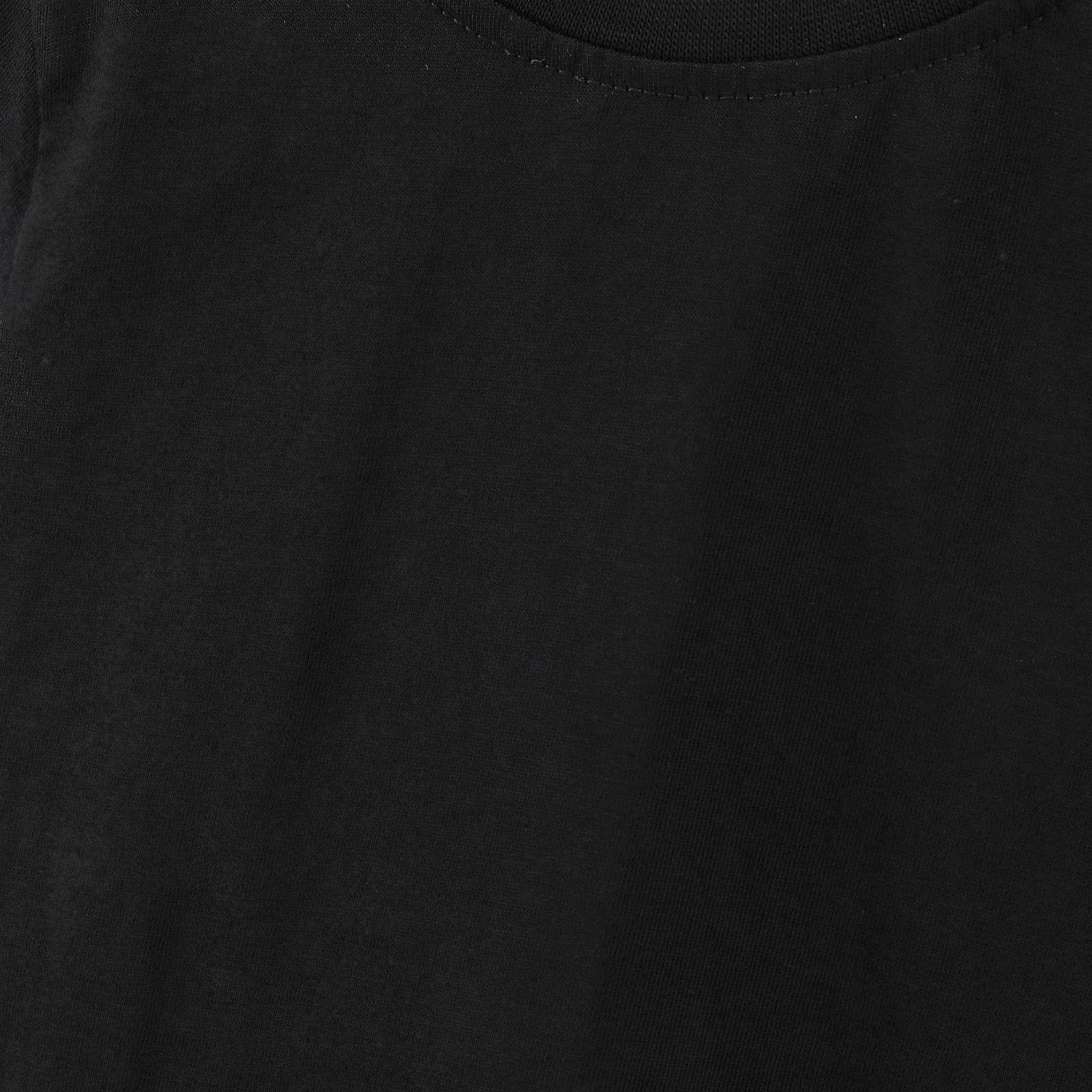 Ollypop Sinker Knit Half Sleeves Solid Color T-Shirt | 100% cotton fabric | round neck and plain boys t-shirt - BLACK color